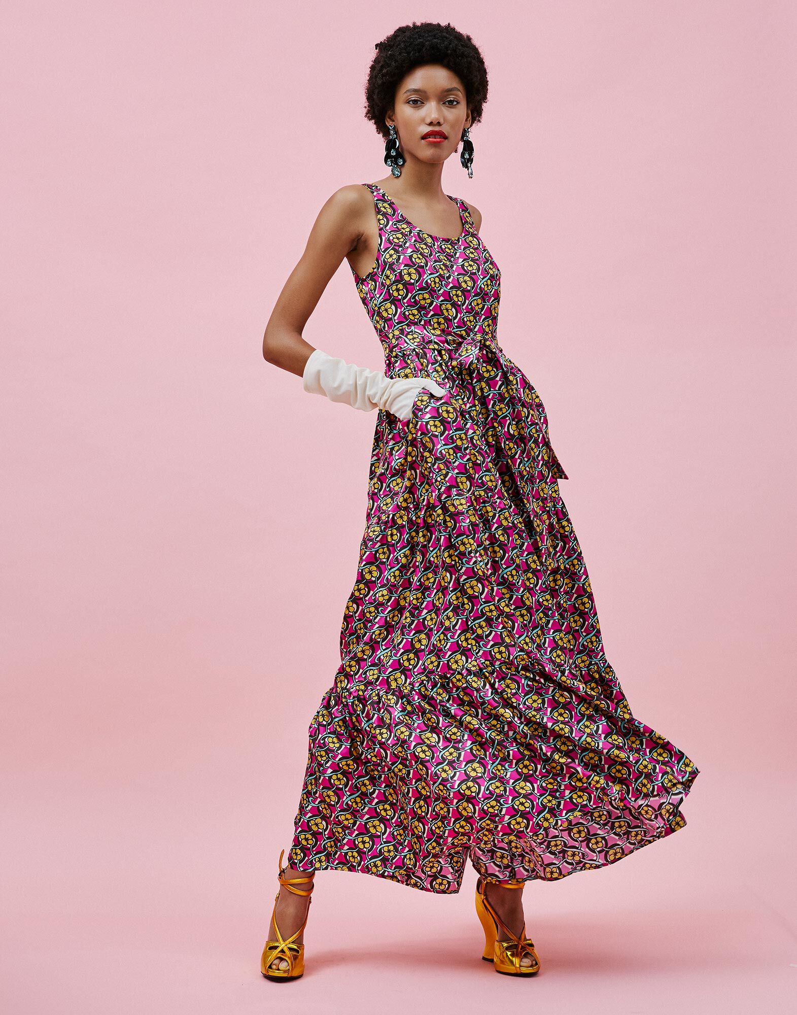 LaDoubleJ Pellicano Dinner Dress Pic Nic Viola DRE0034SIL001VIO0002