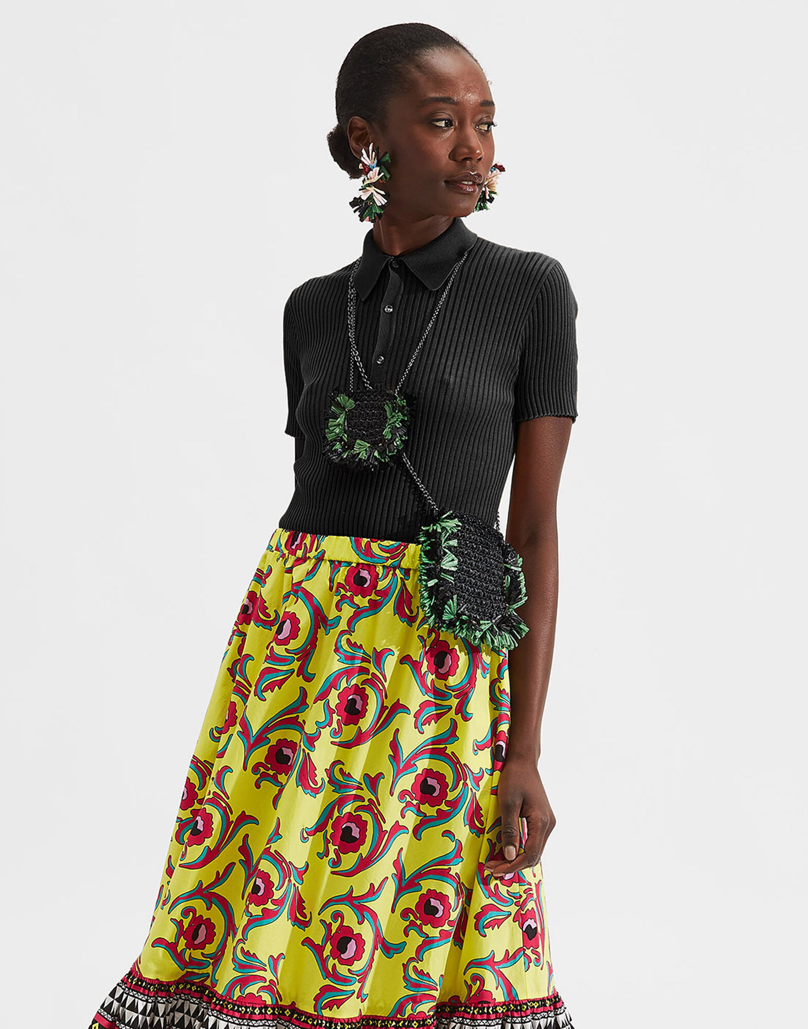 LaDoubleJ Purse Necklace Solid Black NEC0006RAF001BLA0001