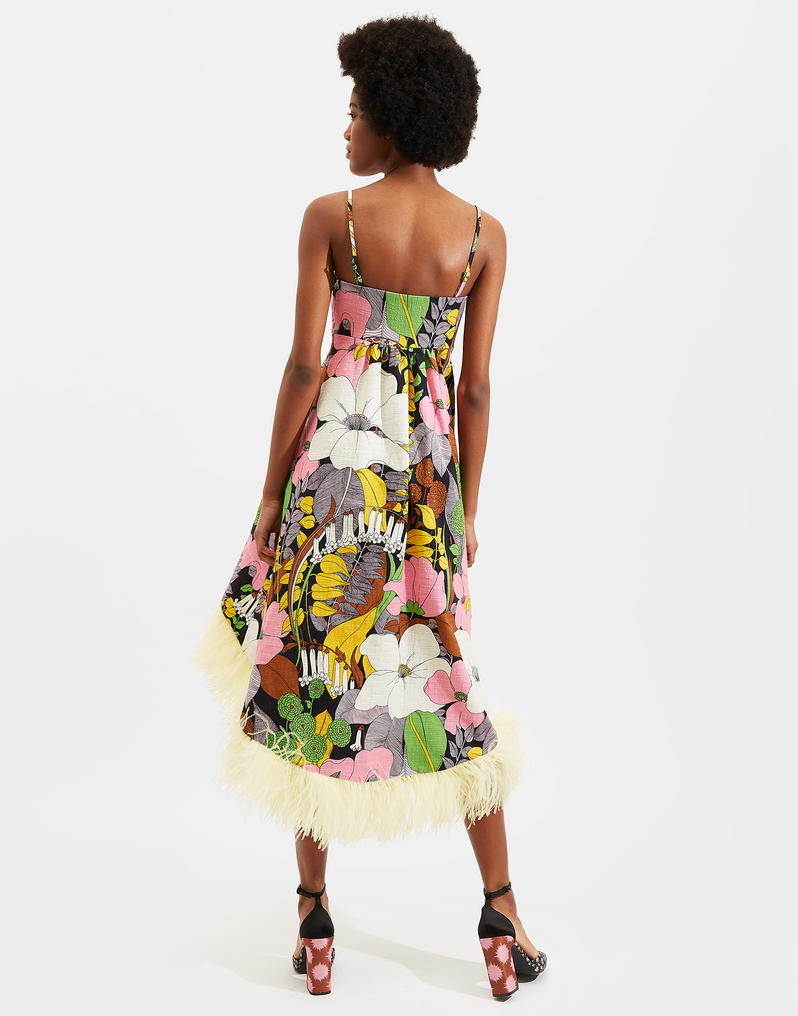 LaDoubleJ La Scala Dress (With Feathers) LaDoubleJ La Scala Dress (With Feathers) Big Flower DRE0160COT005BFL0001