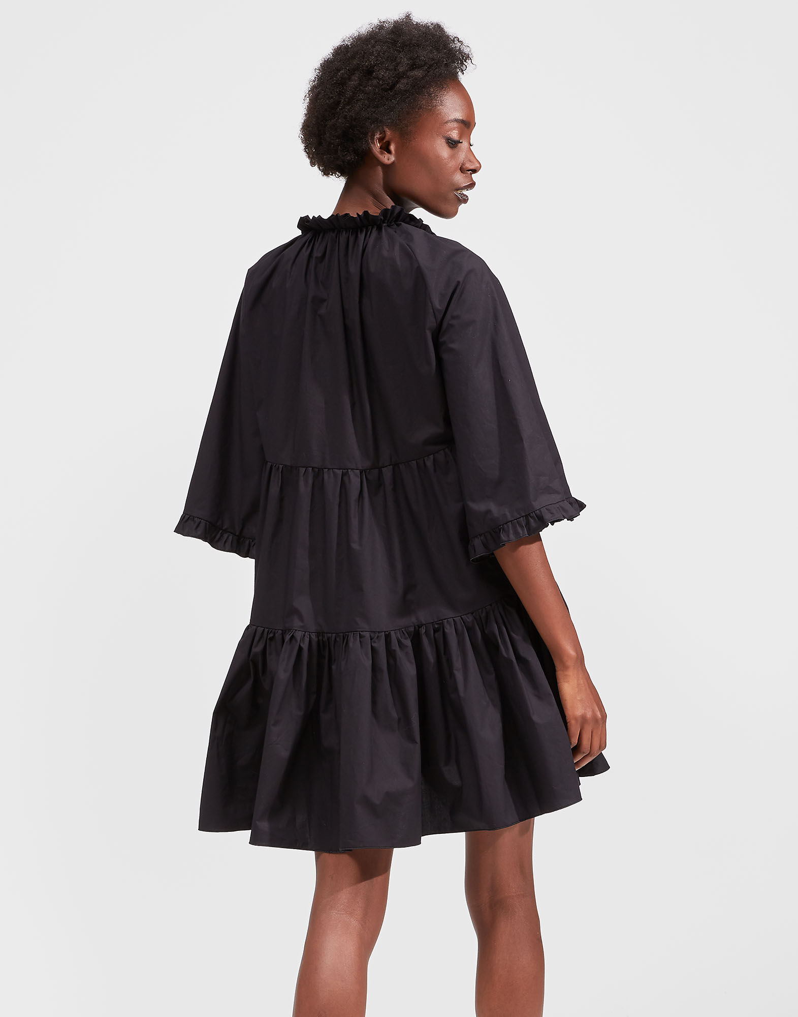 LaDoubleJ Short Dove Dress Solid Black DRE0261COT001BLA0001