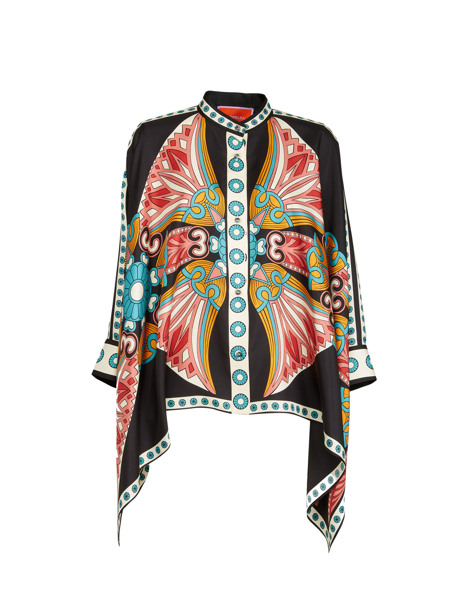 La DoubleJ Foulard Shirt Lotus Plac&eacute;e Pink SHI0059SIL006LOT01PI01