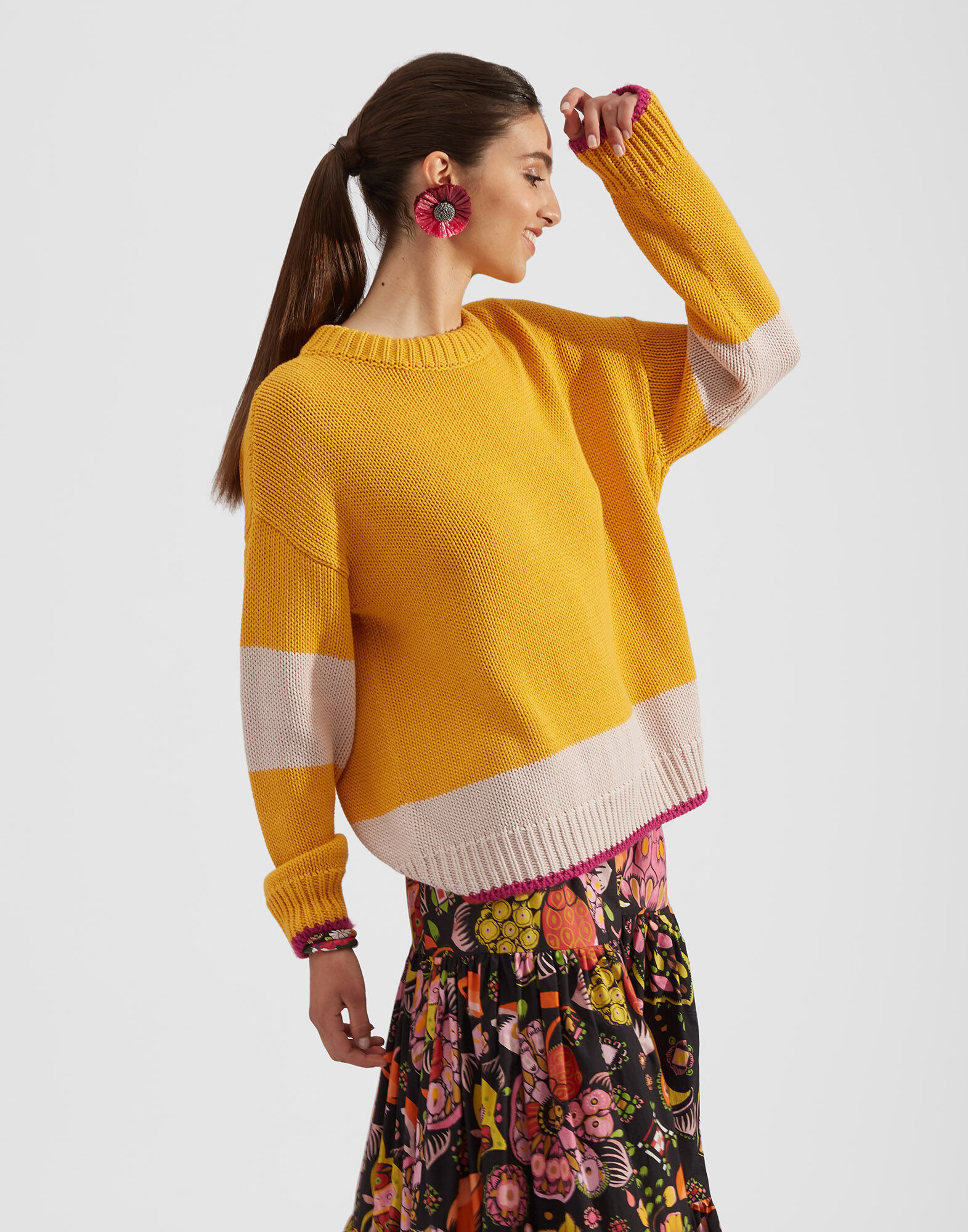 La DoubleJ Boy Sweater Giallo-Avorio PUL0064KNI040VAR0102