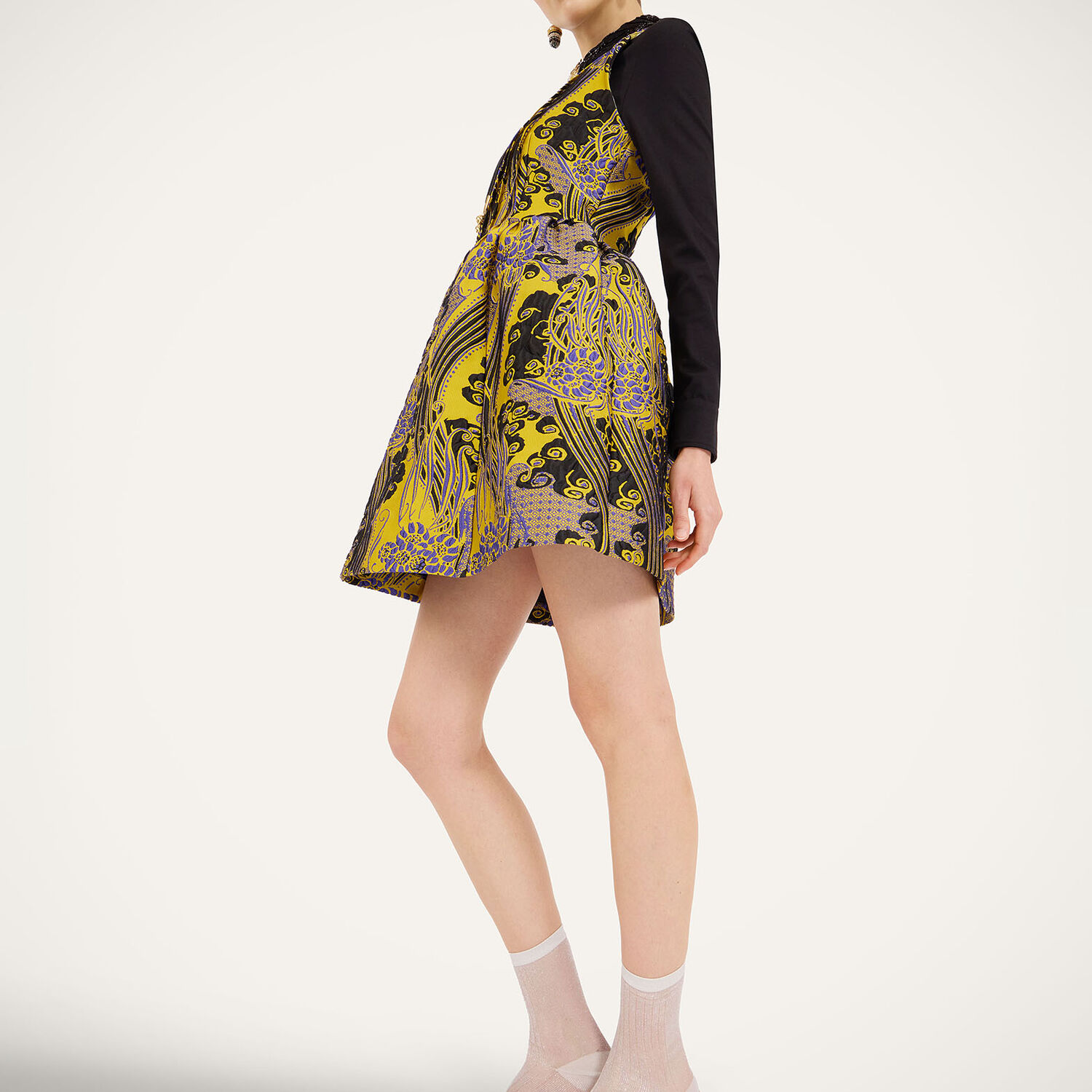  La Doublej Dresses Women - Pirhouette Mini Dress Atlantis Yellow L 93% Polyester 4% Silk 3% Polyamide 