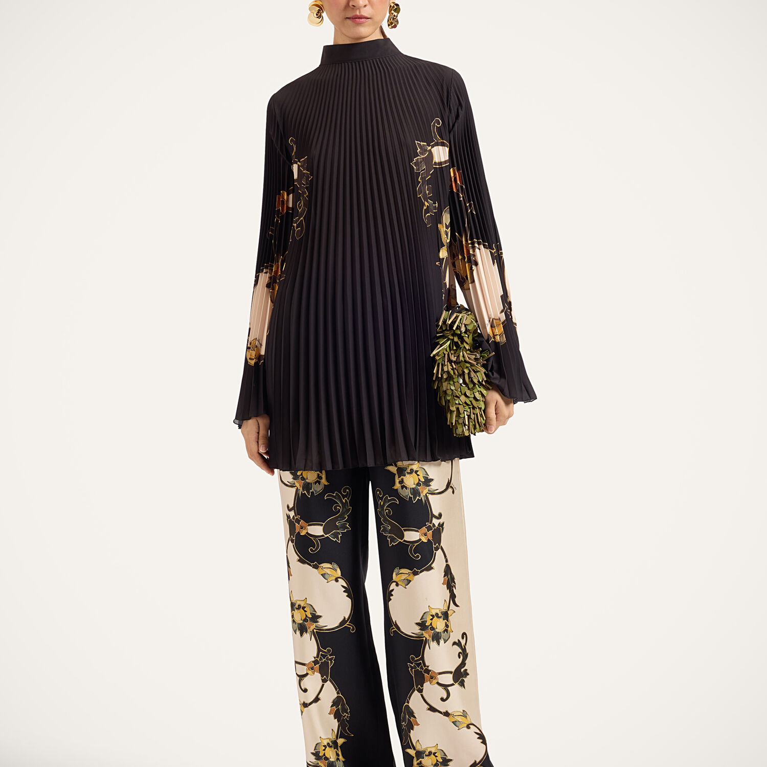 La Doublej Twirling Tunic In Buttercup Placée Black