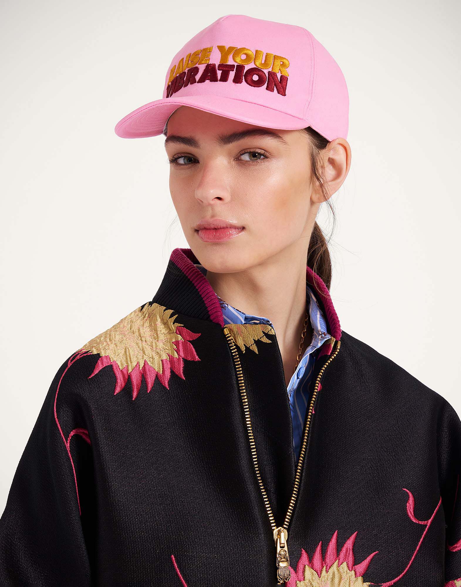 ●●JOLIE LAIDE●●Double ribbon ball cap Milano Cap in Raise Your Vibration Pink for Women | La DoubleJ