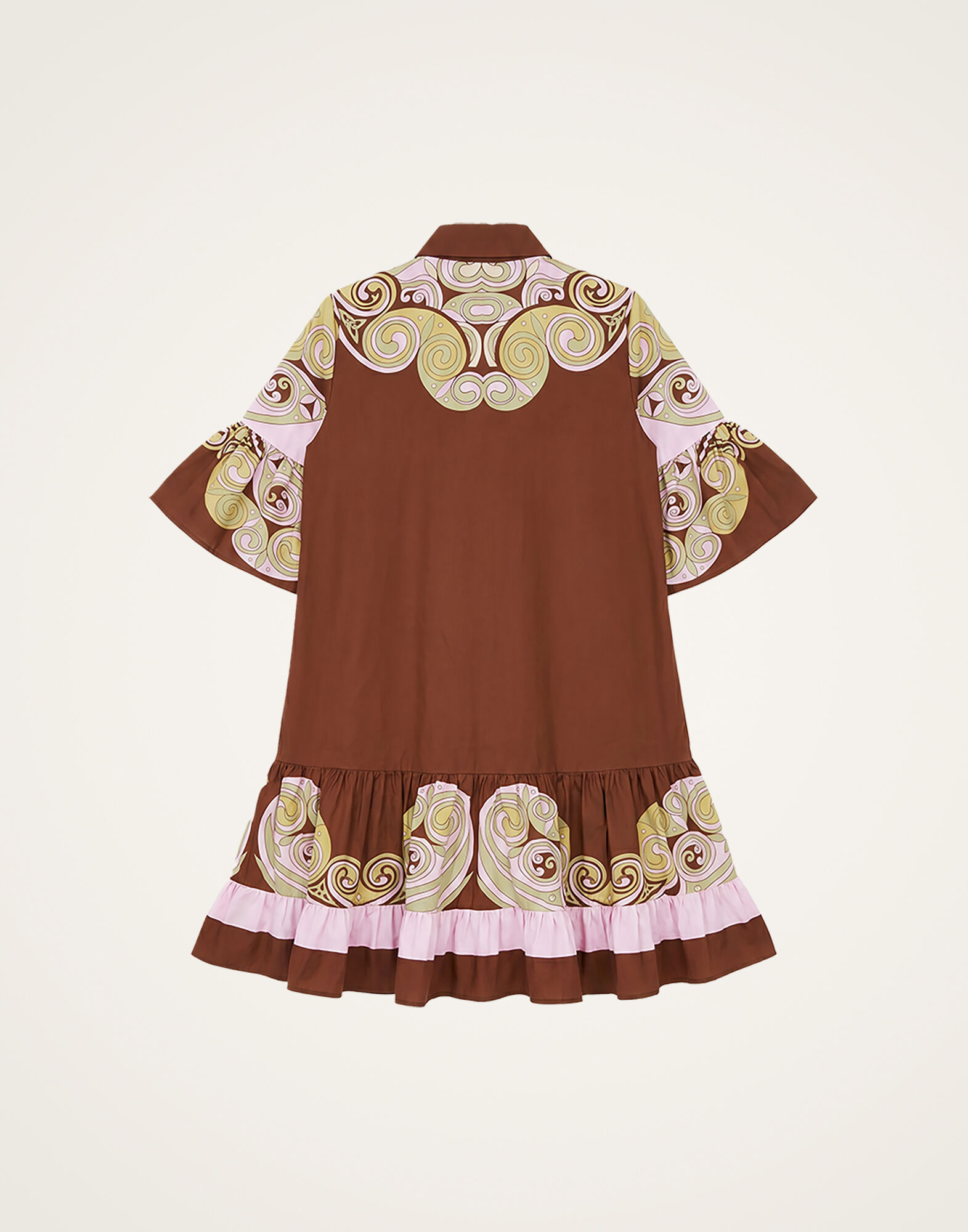 La DoubleJ Choux Dress Kells Swirl Plac&eacute;e Burgundy DRE0205COT097KLS01RE07