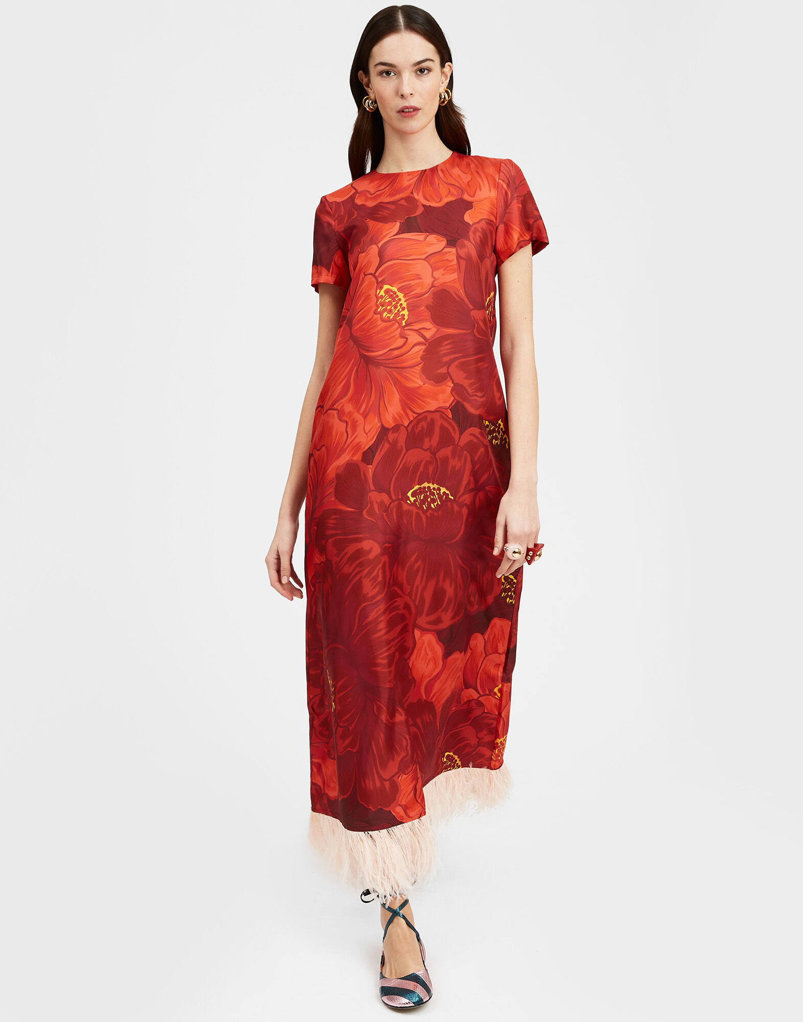 Womens red swing on sale dress