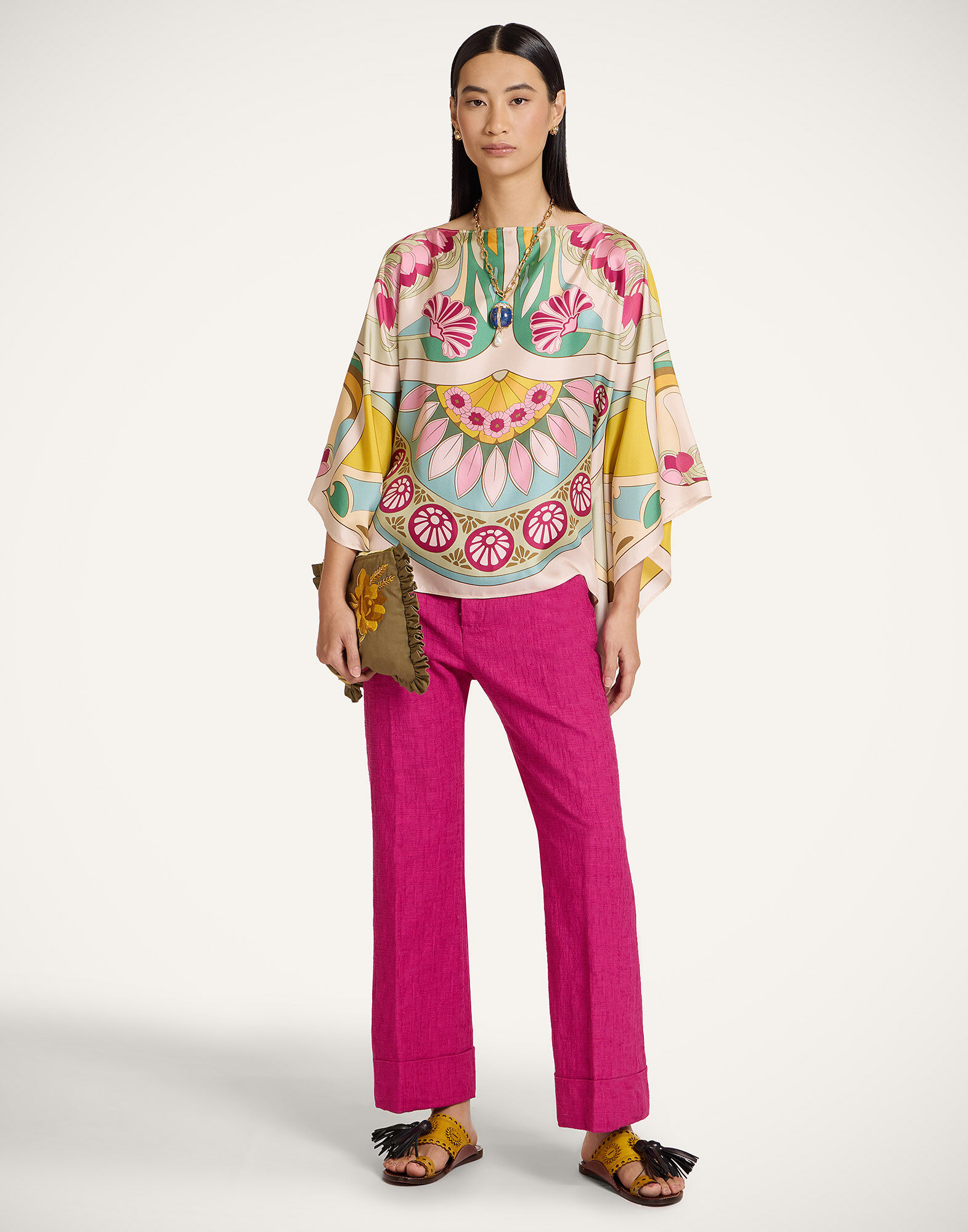 La DoubleJ Foulard Top Tulip Plac&eacute;e Green TOP0195SIL029TUL07GR02