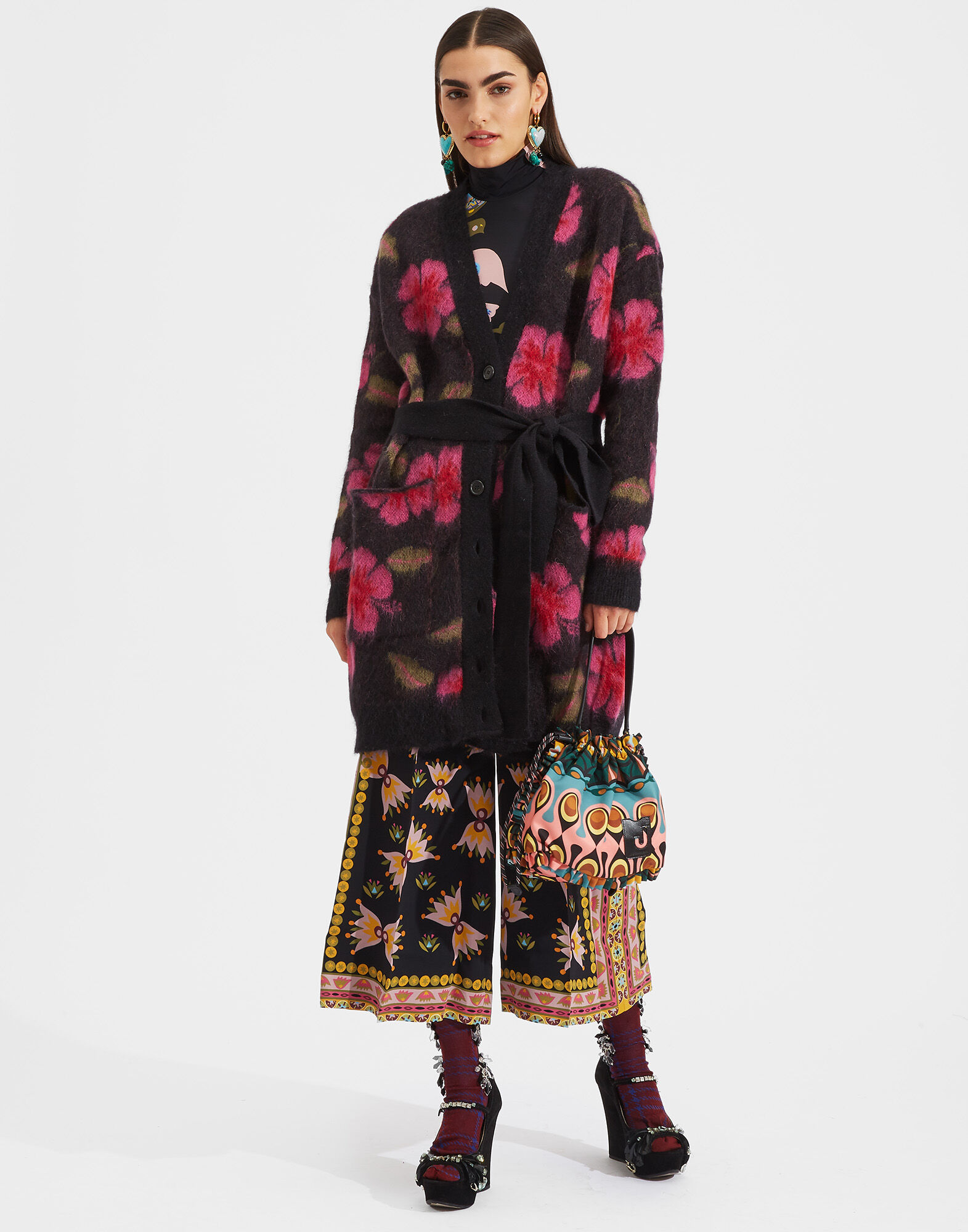 LaDoubleJ Cardigan Coat Hawaiian Flower PUL0019KNI012HAW0001