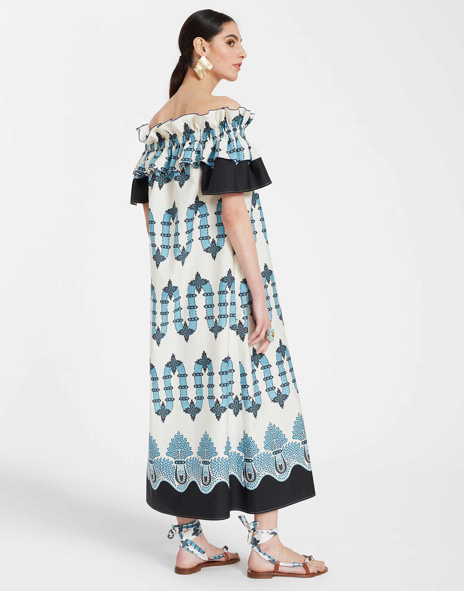 La DoubleJ Breakfast Dress Scirocco Plac&eacute;e Ivory DRE0331COT039SCI03WH04