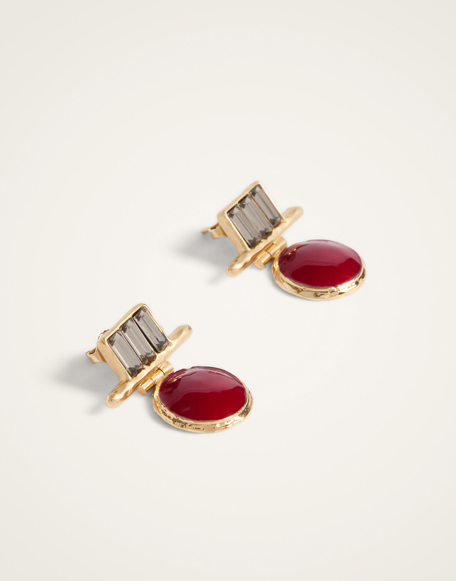 La DoubleJ Shen Loop Earrings 24K Gold Plate And Enamel EAR0082BRA003SOLIDRE02