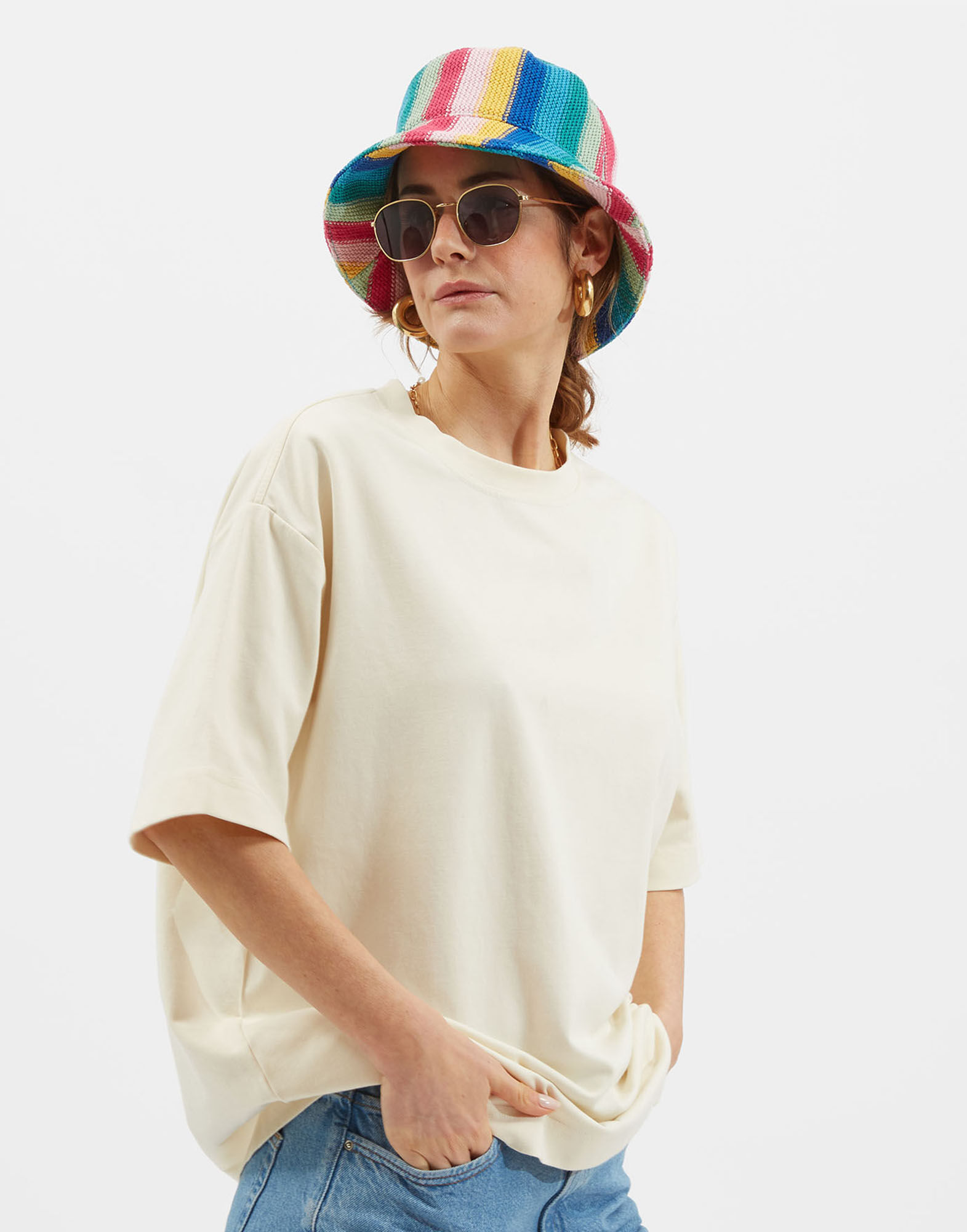 La DoubleJ Bucket Hat Multicolor HAT0014COT038MUL60BU08