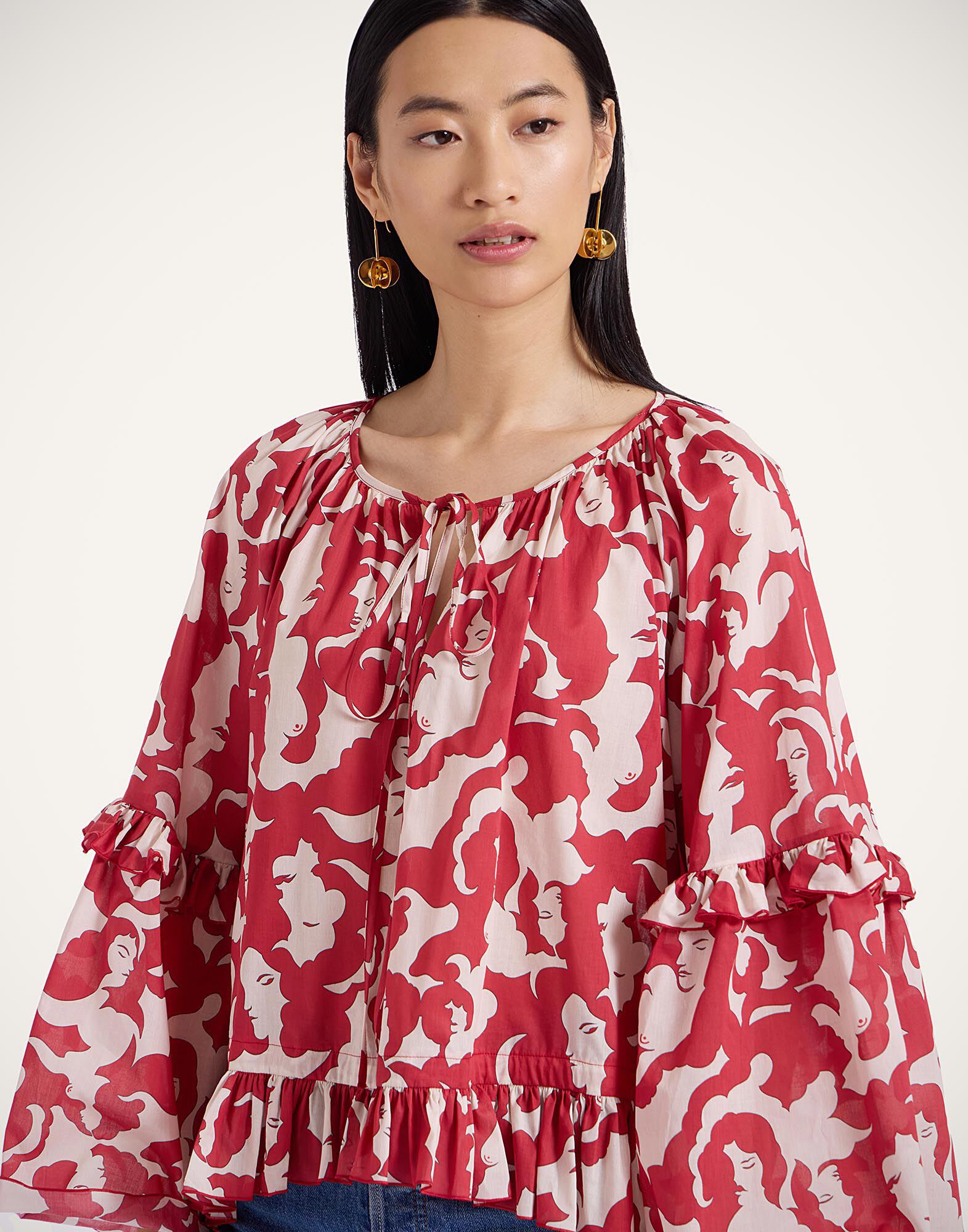 La DoubleJ Boho Blouse Mamma Red TOP0149COT003MAM01RE01