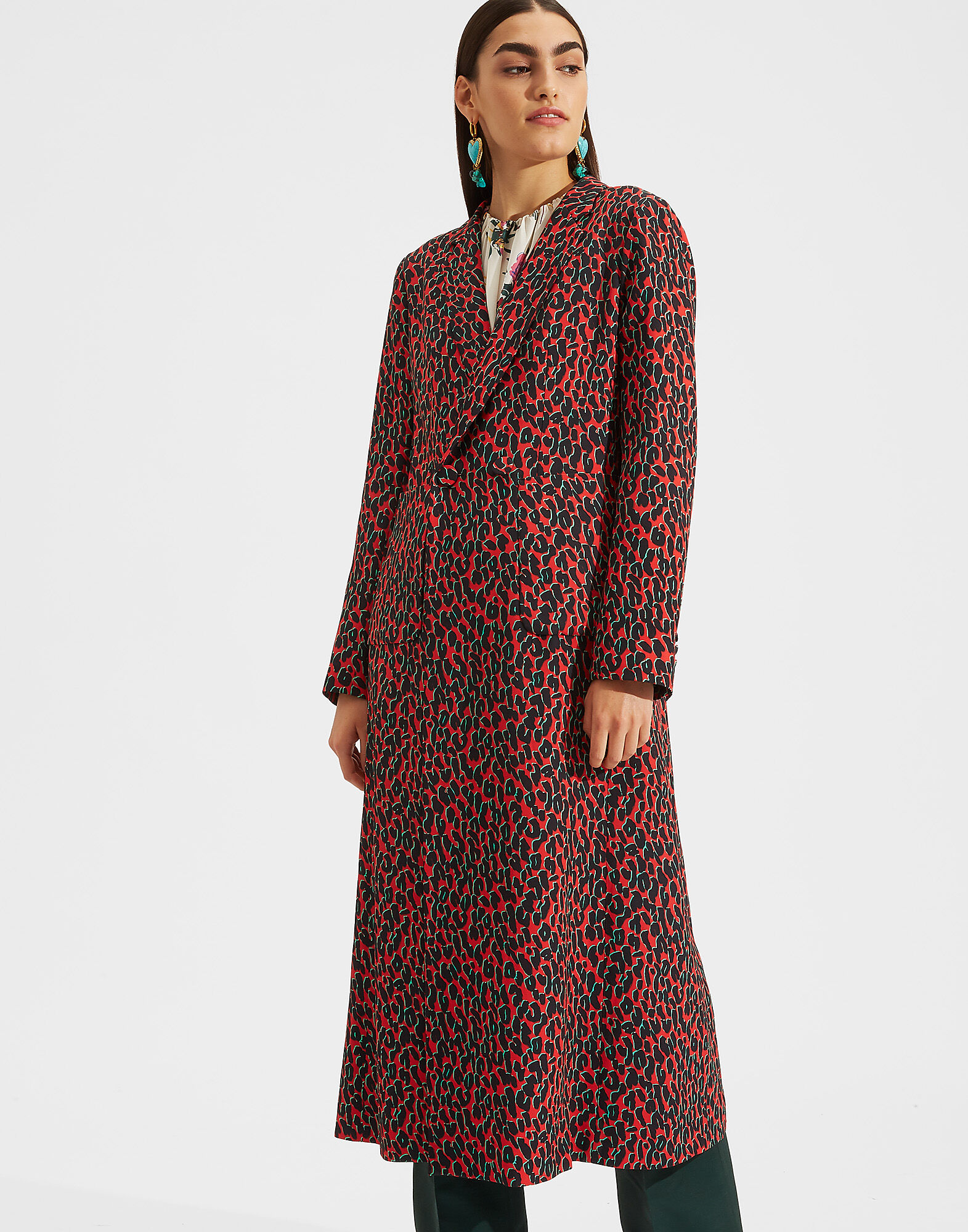 LaDoubleJ Duster Coat Leopard Rosso JAC0013SAB001LEO0002
