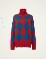 La DoubleJ Argyle Sweater La DoubleJ Argyle Sweater Red & Blue PUL0091KNI064VA183RE01