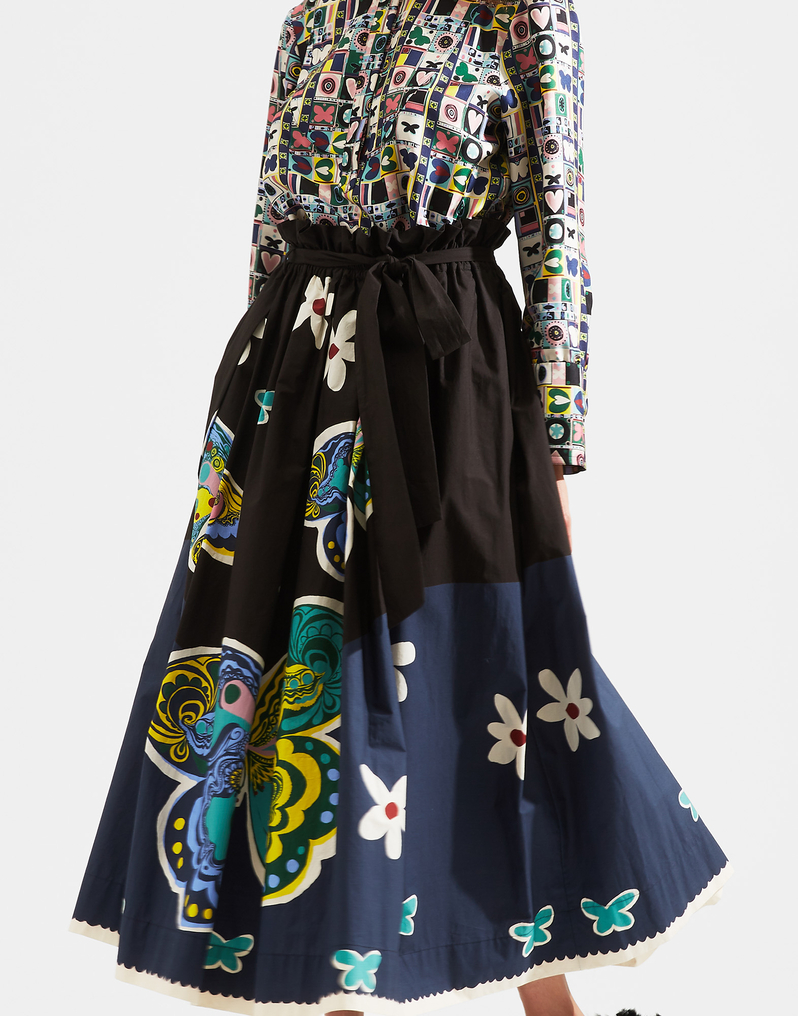 LaDoubleJ Sardegna Skirt LaDoubleJ Sardegna Skirt Butterfly Nero SKI0044COT015BUT0004