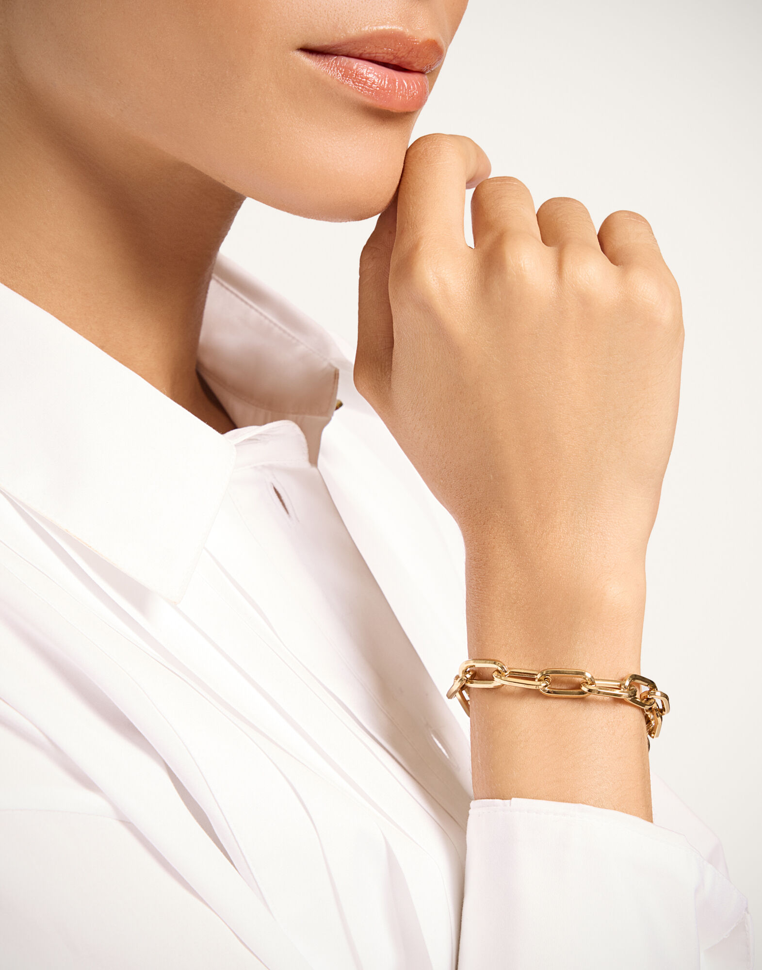 La DoubleJ Chain Bracelet 24k Gold Plate BAC0014BRA003SOLIDYE05