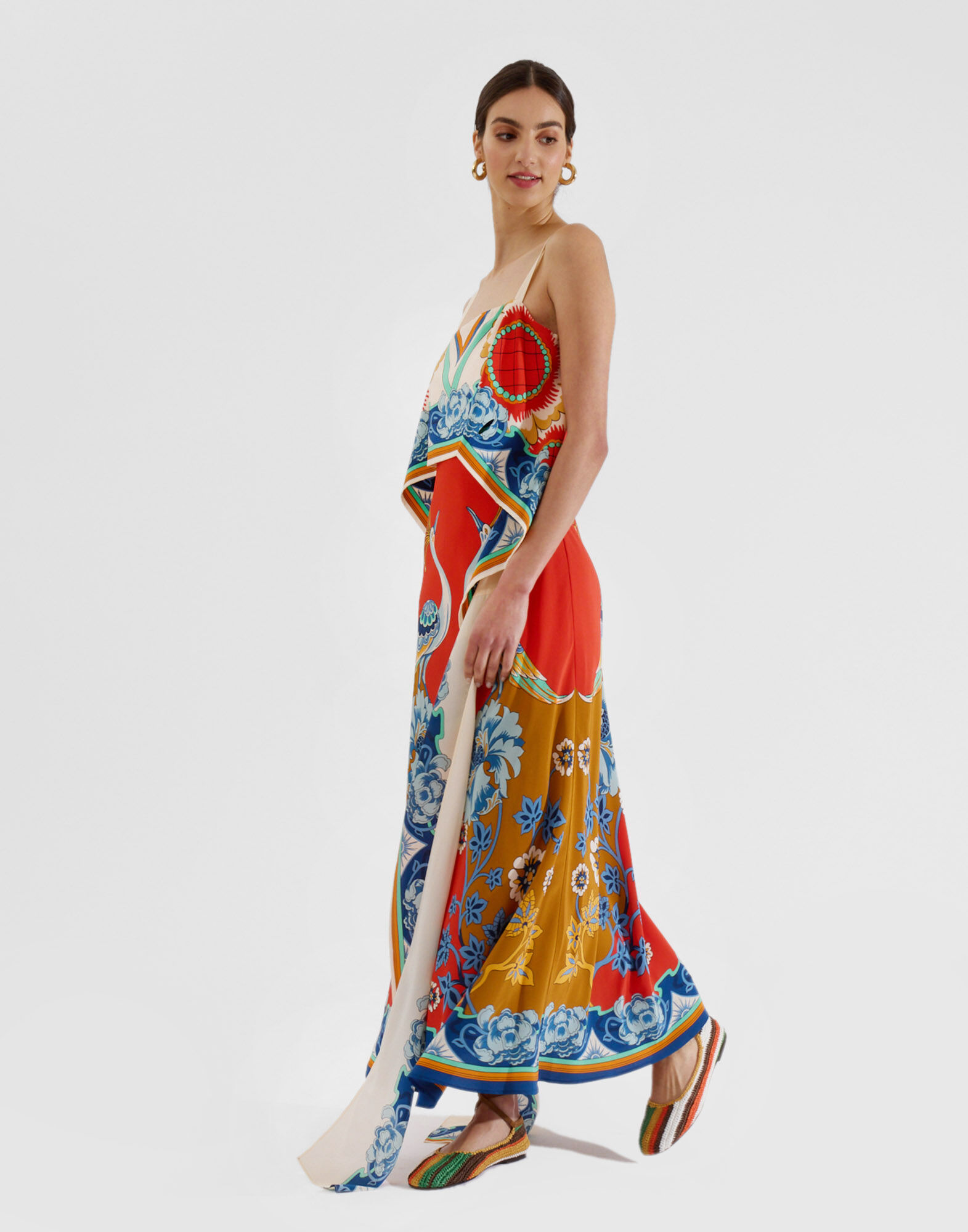 La DoubleJ Slip-Around Dress Taormina Plac&eacute;e Rust DRE0562CRE002LRT01OR04