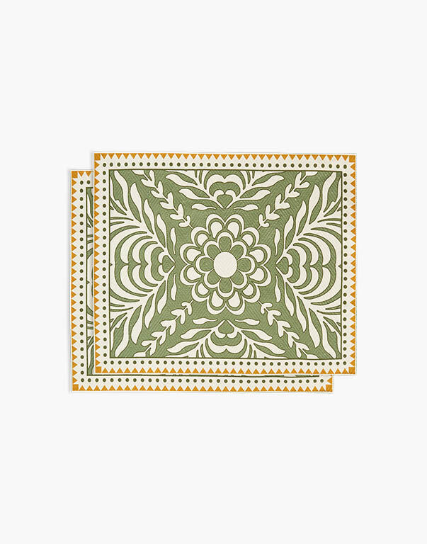 La DoubleJ Herringbone Placemats Set Of 2 Tudor Light Green PMT0015COT040TDR02GR01