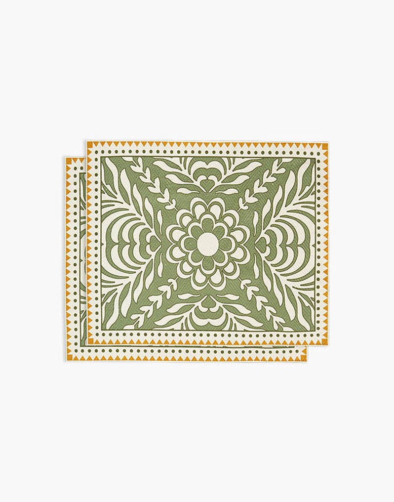 La DoubleJ Herringbone Placemats Set Of 2 La DoubleJ Herringbone Placemats Set Of 2 Tudor Light Green PMT0015COT040TDR02GR01