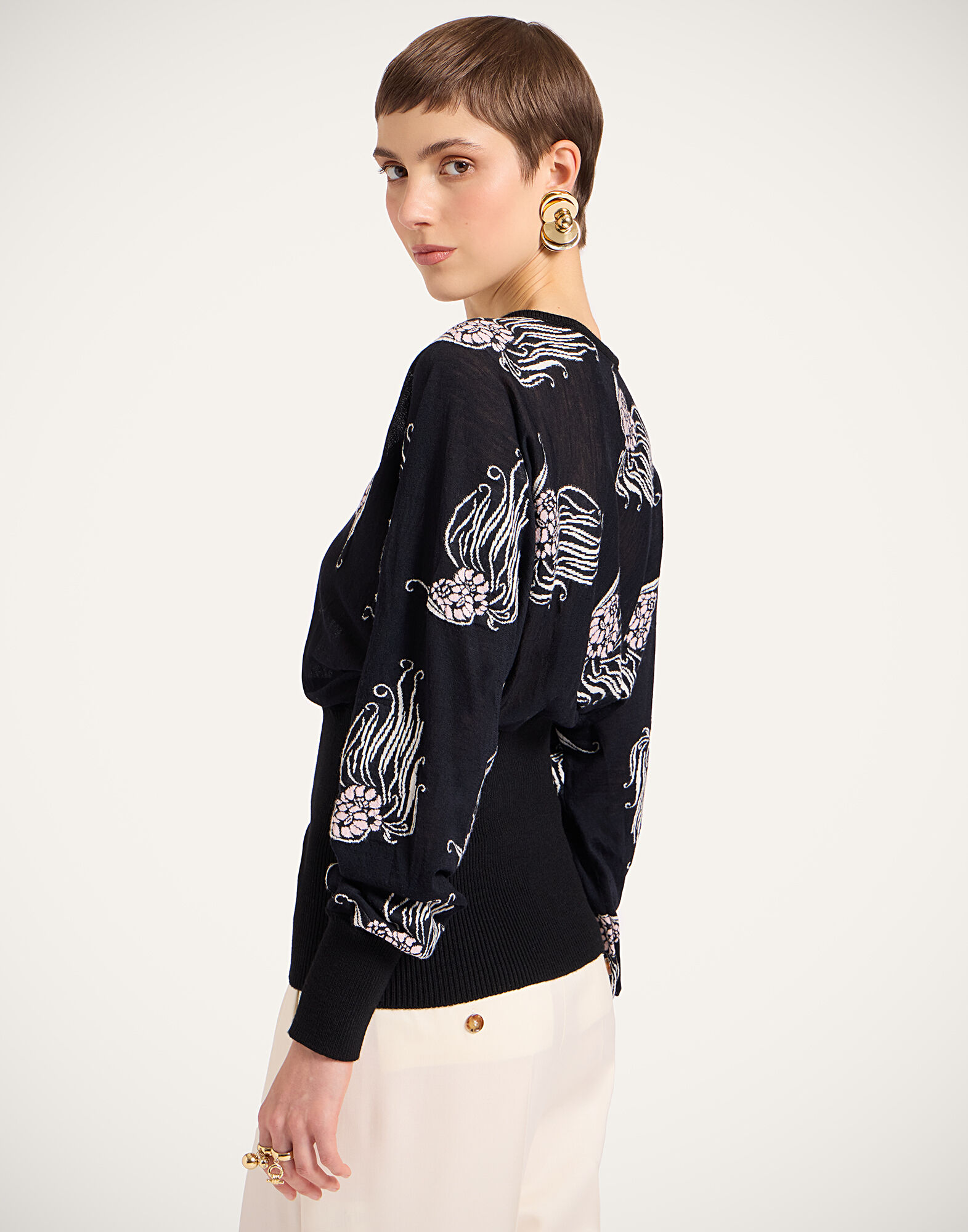 La DoubleJ Winged Knit Top Lemuria Black PUL0331KNI186VA435BL01