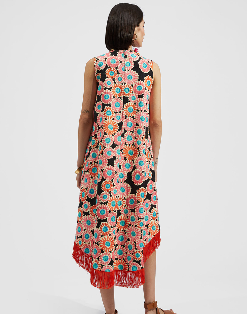 La DoubleJ La Scala High Dress (With Fringes) La DoubleJ La Scala High Dress (With Fringes) Crazy Daisy Black DRE0366COT005DAY0002