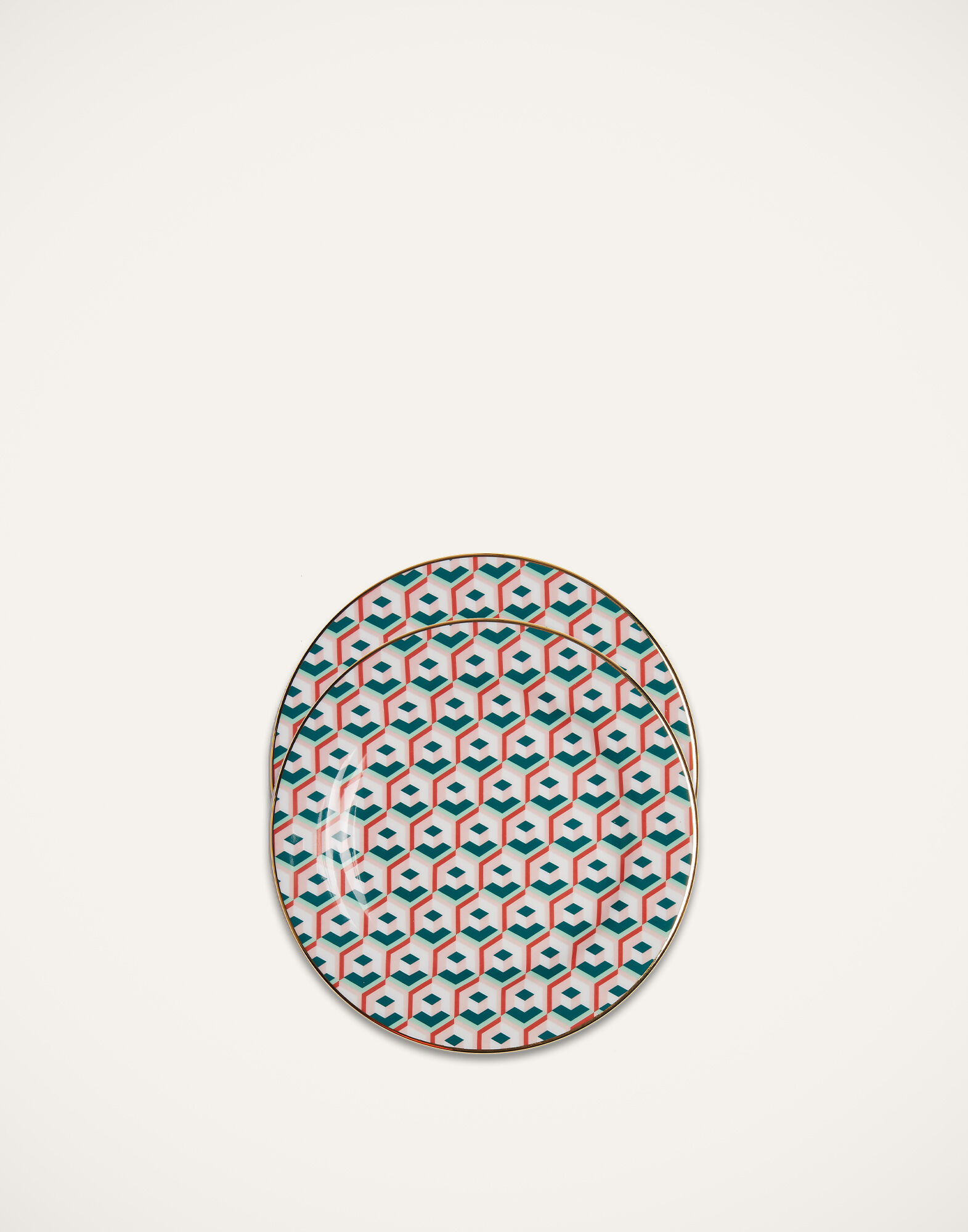 La DoubleJ Dessert Plate Set of 2 Cubi Lilla DIS0048CER001CUB0008