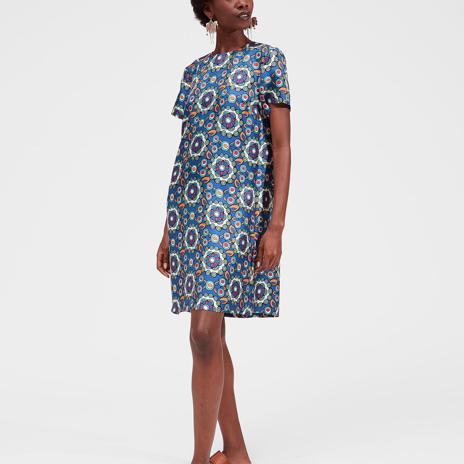 Shop La Doublej Mini Swing Dress In Kaleidoscope Bluette