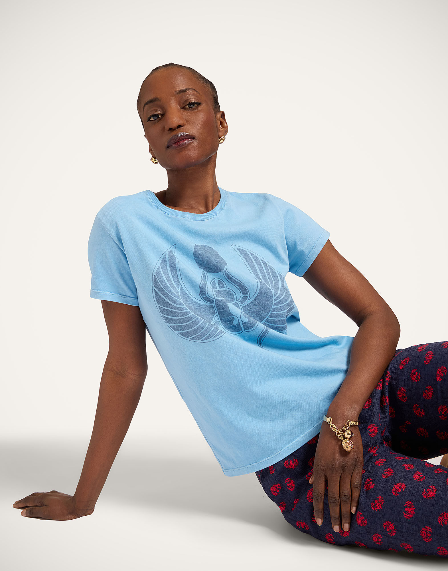 La DoubleJ High Tee Shirt Talismania Light Blue TSH0069JER079TAL01BU14