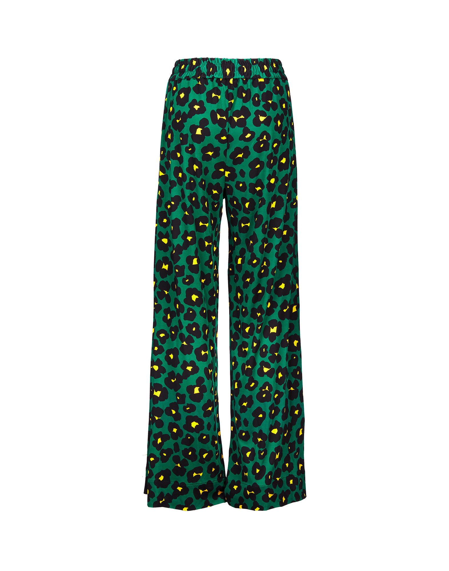 LaDoubleJ Palazzo Pants Flower Leopard Verde TRO0003JER003FLL0002