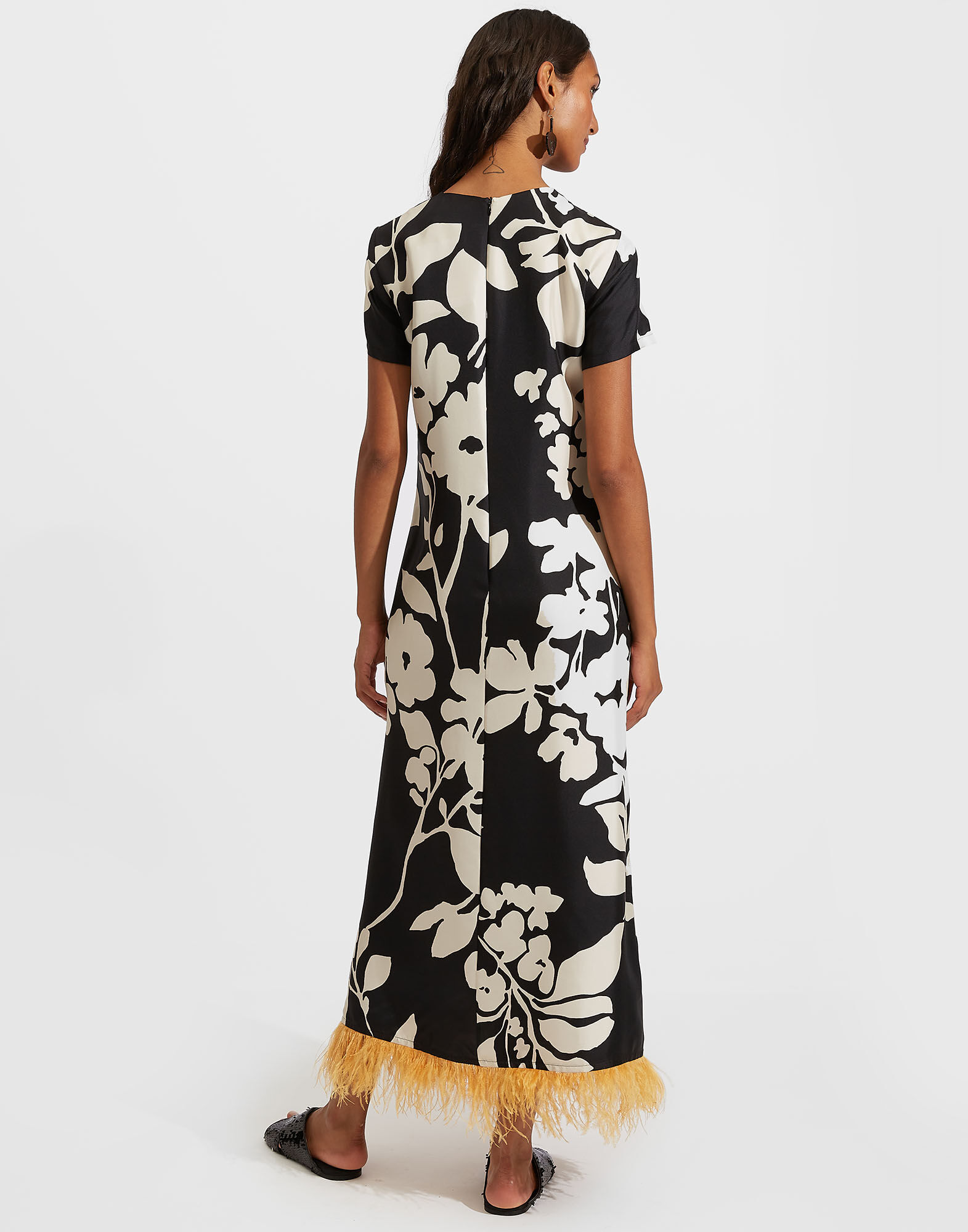 Swing Dress With Feathers in Winter Jasmine for Women La DoubleJ