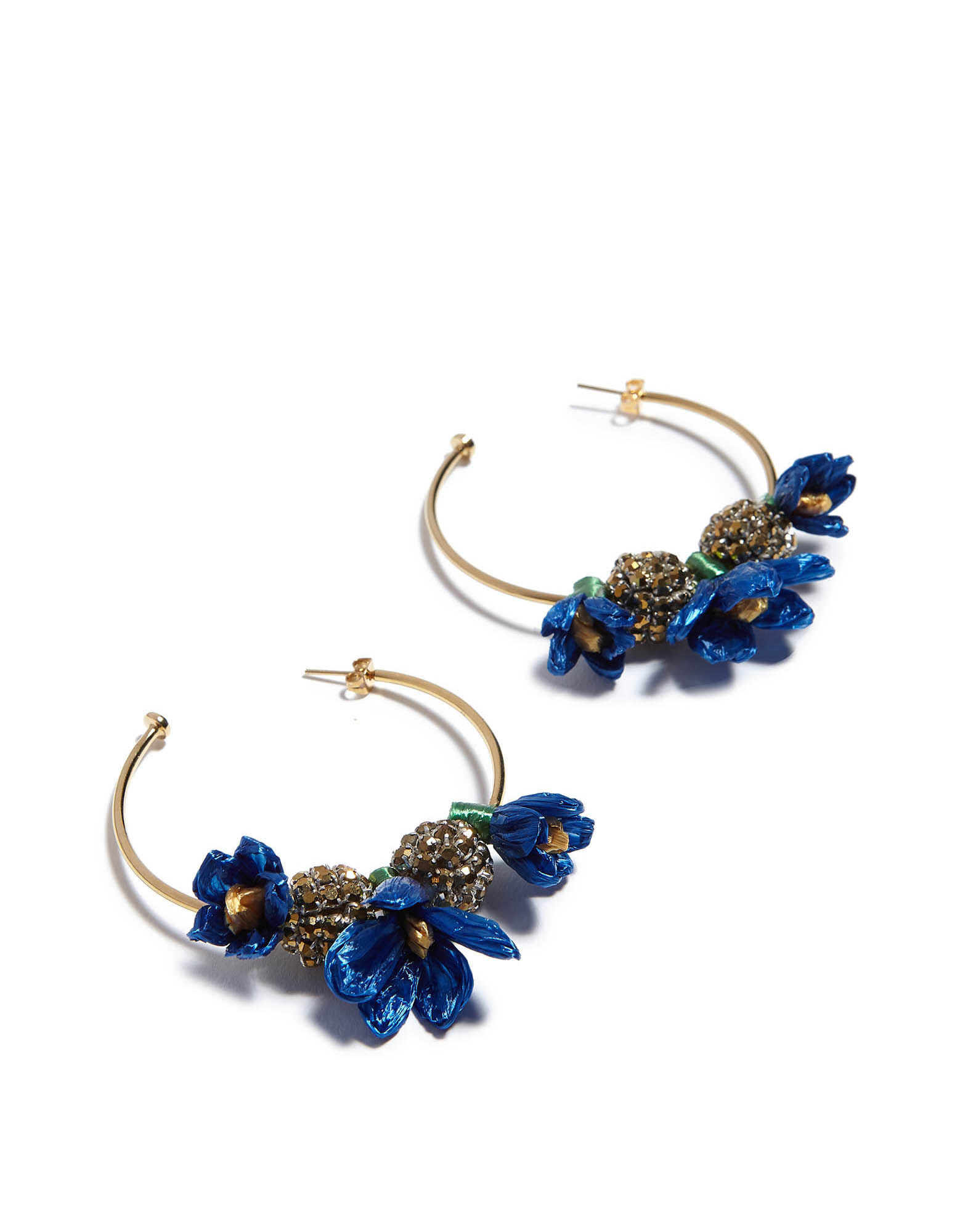 La DoubleJ Flora Hoops Earrings Fiore Blu EAR0027RAF001FIO0007