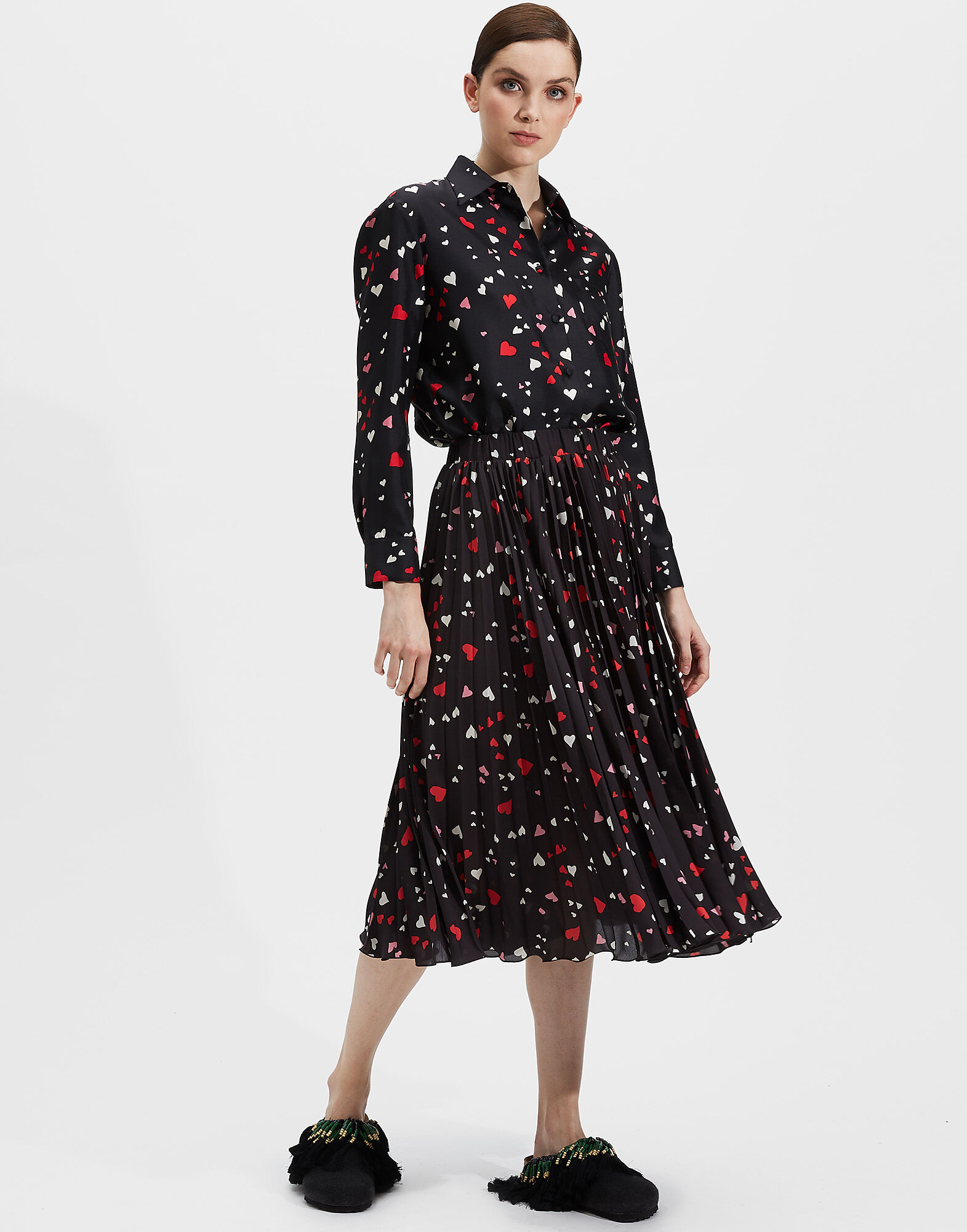 LaDoubleJ Soleil Skirt Cuori Nero SKI0041DBG001CUO0002