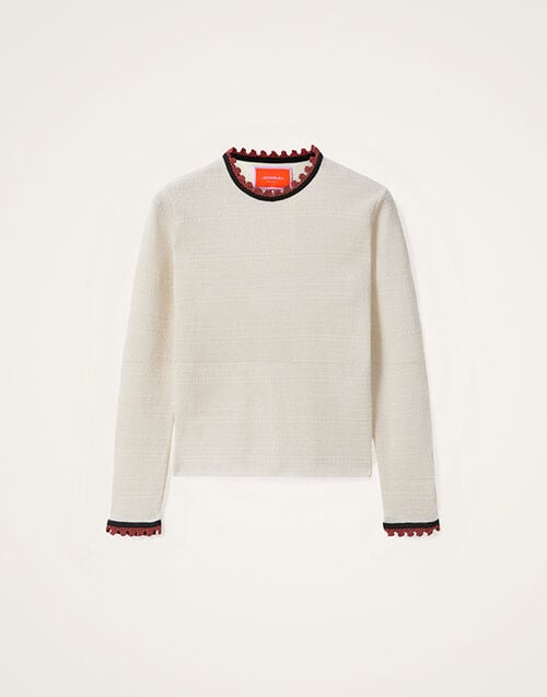 La DoubleJ Picket Crew Neck La DoubleJ Picket Crew Neck Solid Ecru PUL0308KNI171SOLIDBR05