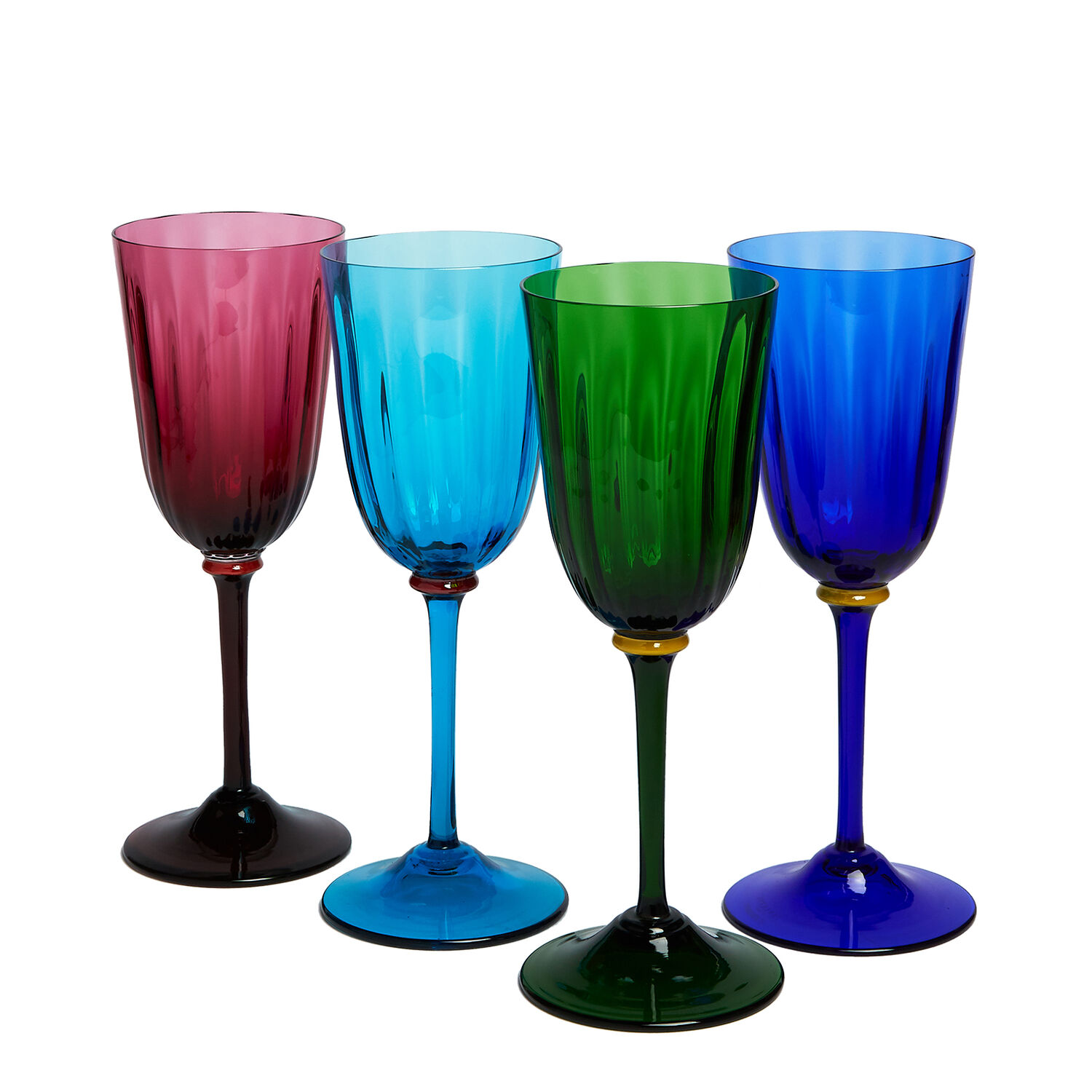 LA DOUBLEJ WINE RAINBOW GLASSES SET OF 4 