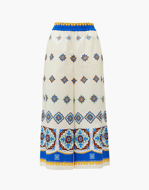 La DoubleJ Cortile Pants Tiles Degrade Placed White TRO0082COT015TIL02WH01