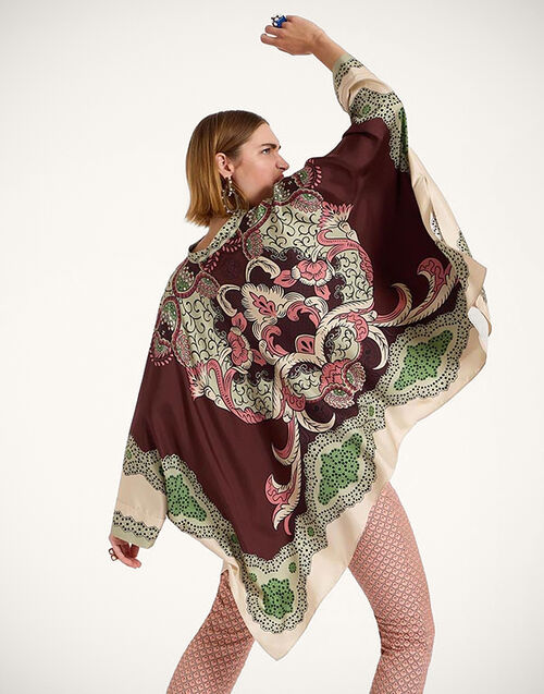 La DoubleJ Foulard Shirt Portal Placée Brown SHI0059SIL006POR02BR11