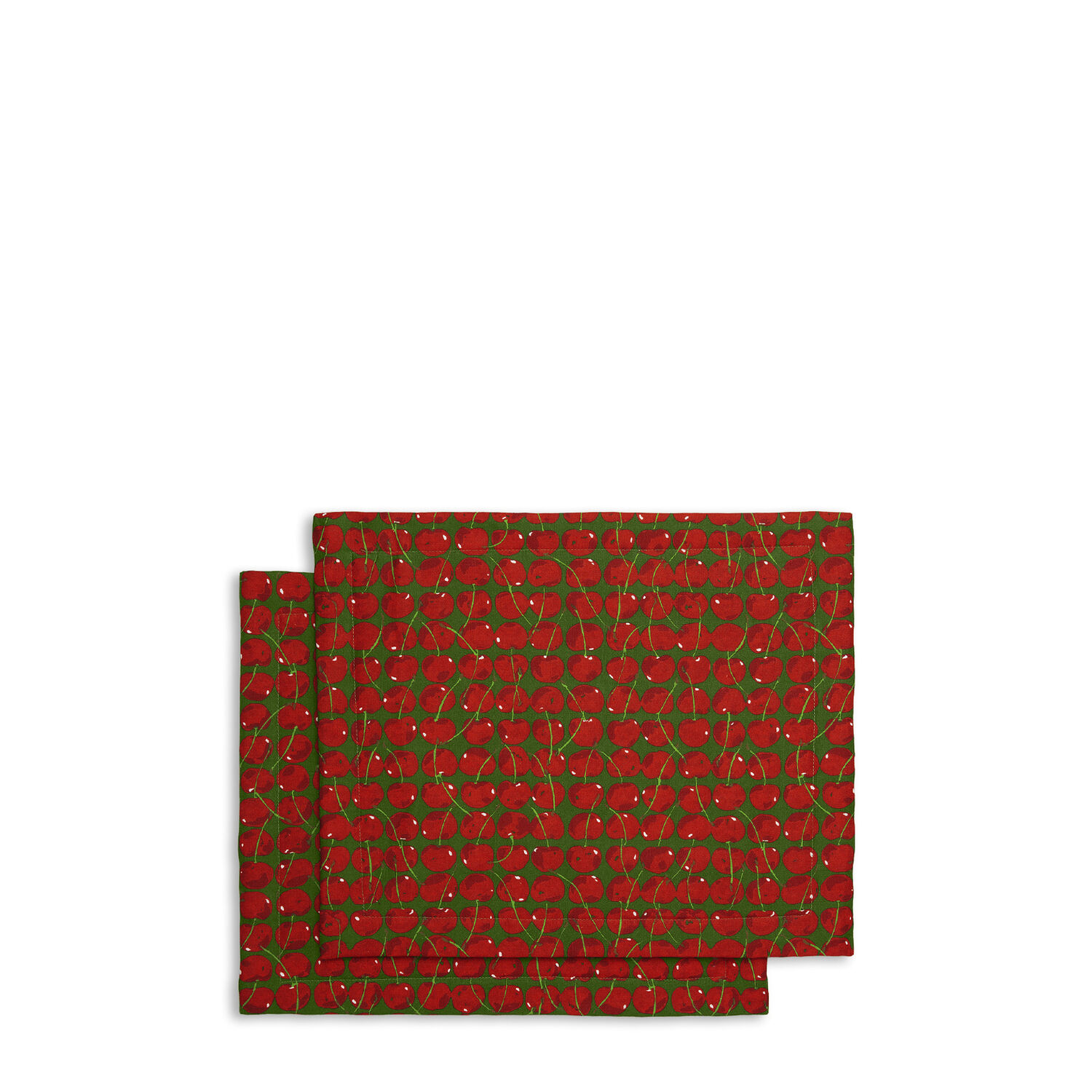 Shop La Doublej Placemat Set Of 2 In Cherries Verde
