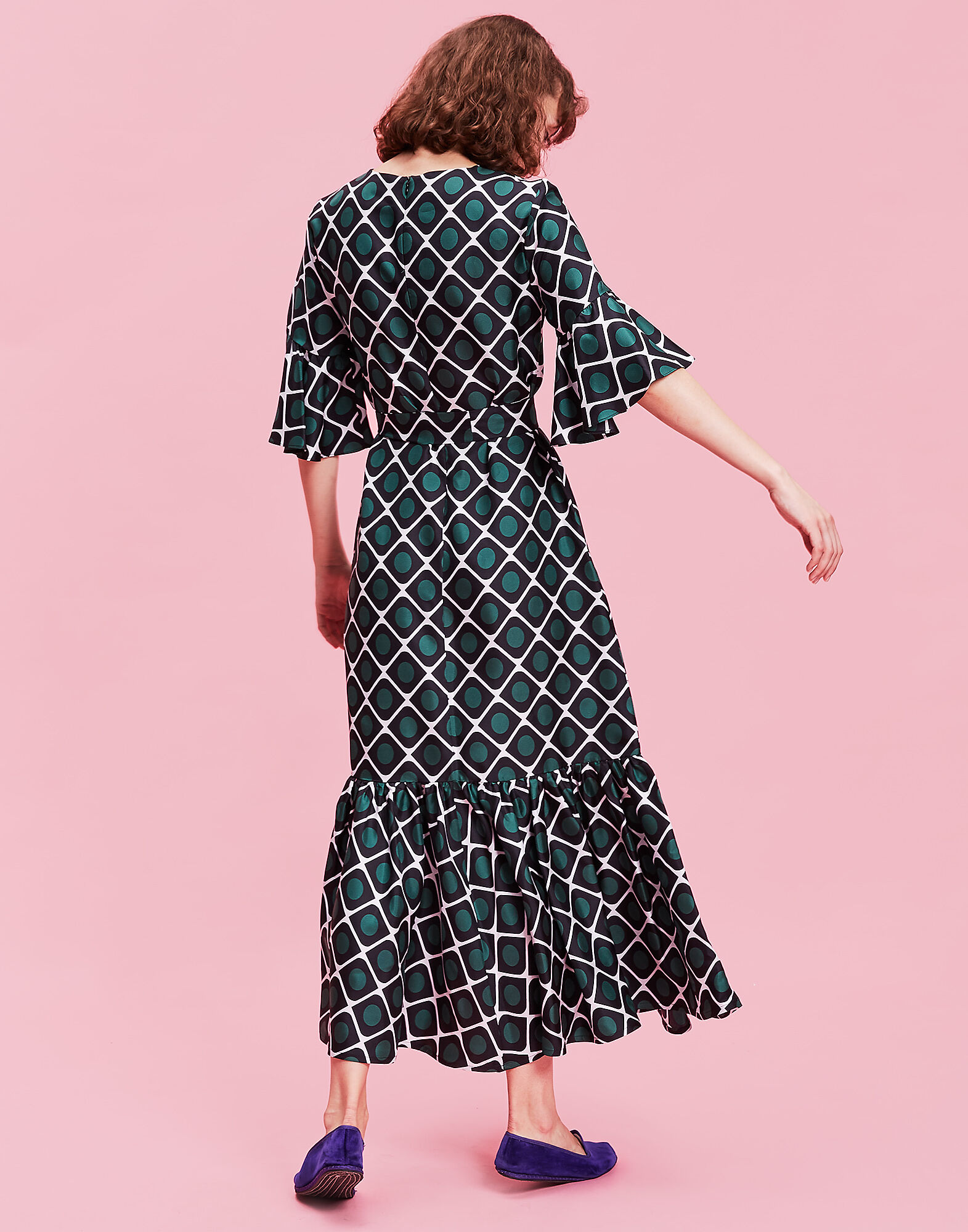 LaDoubleJ Curly Swing Dress Olive DRE0004SIL001OLI0001