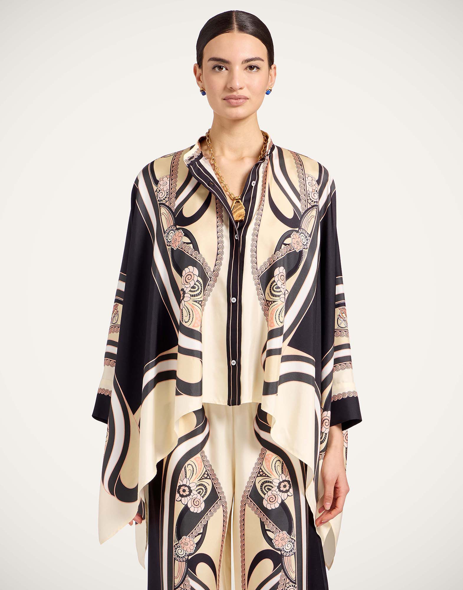 La DoubleJ Foulard Shirt Ambrosia Plac&eacute;e Pale Pink SHI0059SIL006AMB03PI02