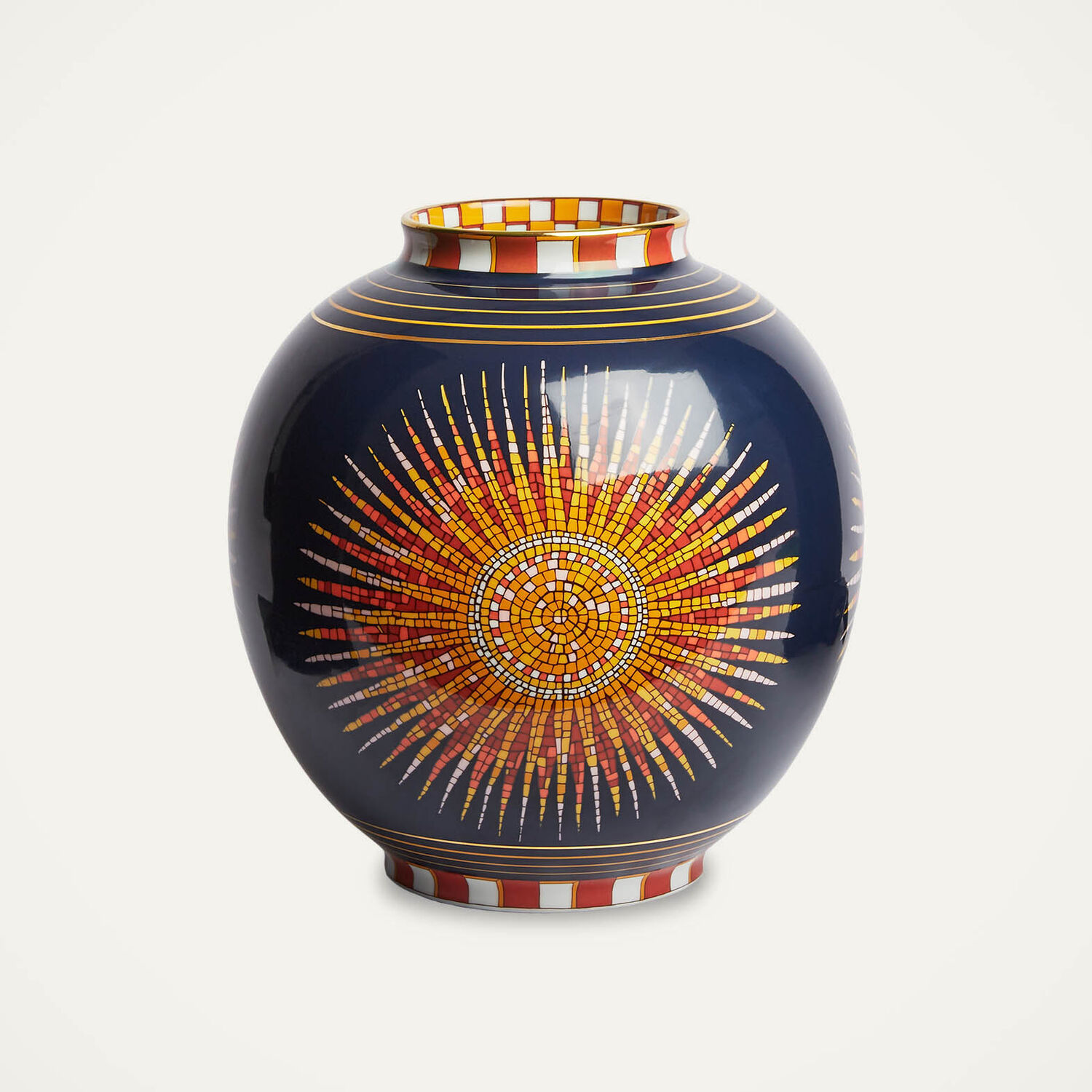 La Doublej Sunrays Midnight Medium Porcelain Vase In Sunrays Midnight