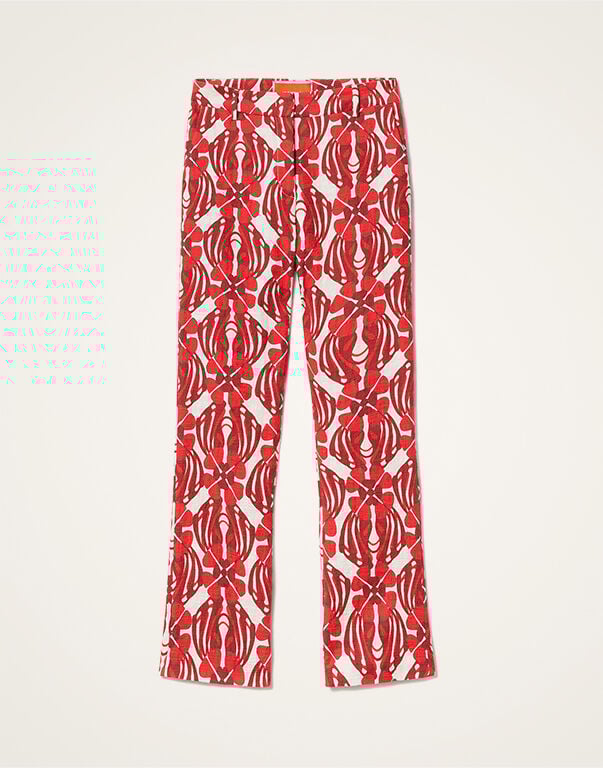 パンツ LA DOUBLEJ Women Straight Pants TRO0003SIL 001TAN01 BU01 Blu Pantalons et Shorts Colorés à Imprimés pour Femme | La DoubleJ©