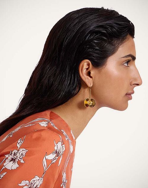La DoubleJ Aura Earrings La DoubleJ Aura Earrings 24k Gold Plate EAR0050BRA003SOLIDYE05