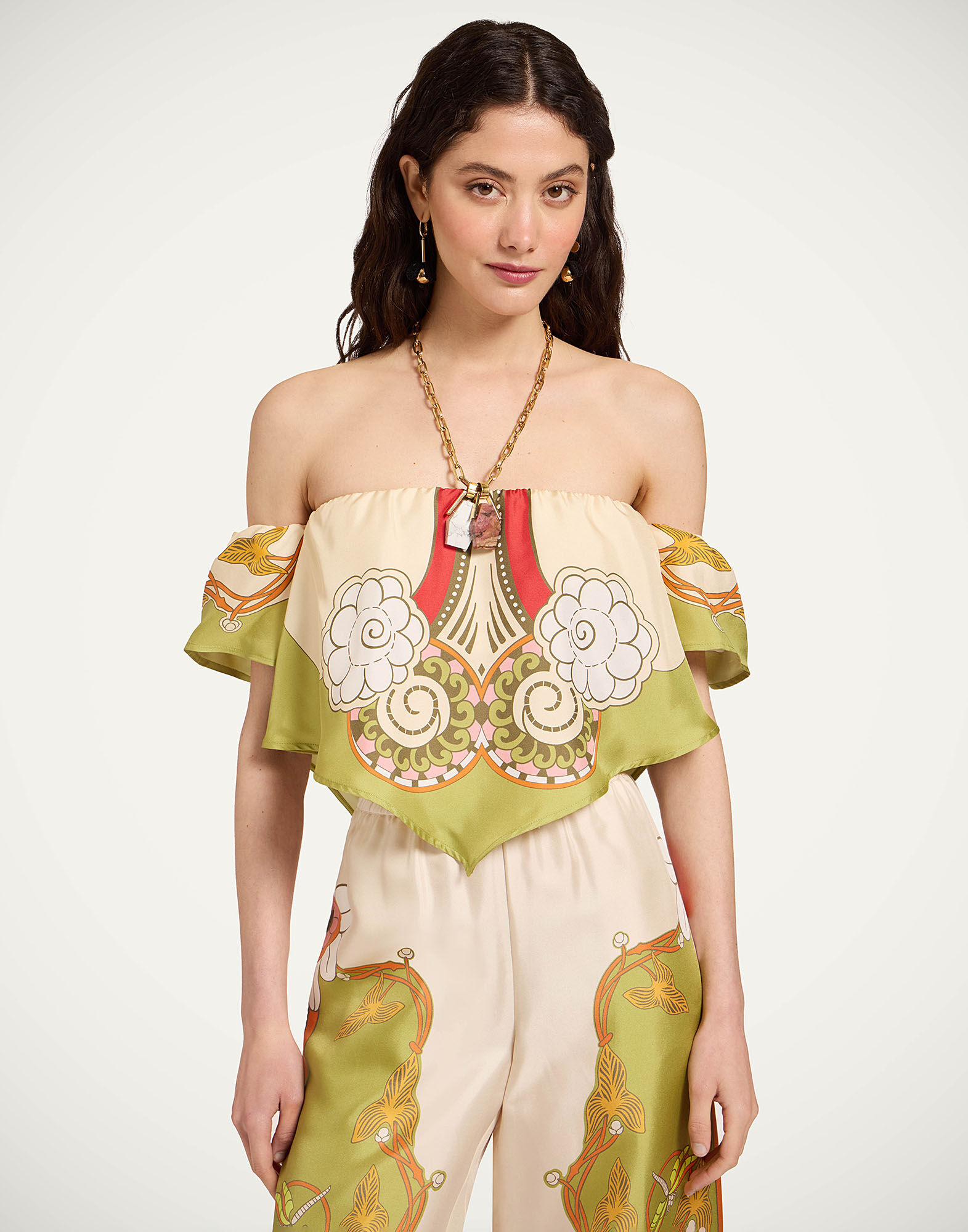 La DoubleJ Sand Dollar Top Ambrosia Plac&eacute;e Green TOP0153SIL017AMB03GR02
