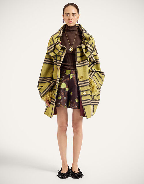 La DoubleJ New Town Cape Kells Check Green JAC0215WOL038KEL02GR02