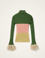 La DoubleJ High Kick Top La DoubleJ High Kick Top Color Block Military Green & Pink PUL0167KNI091VA412GR02