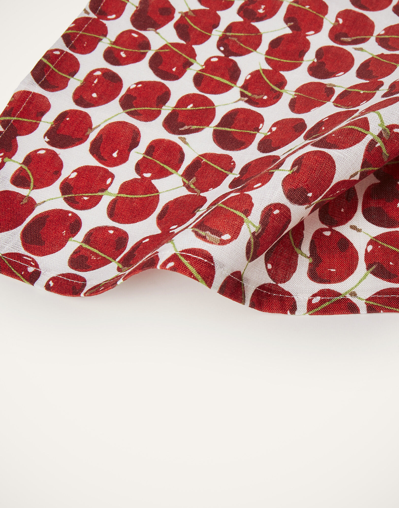 La DoubleJ Large Napkins Set Of 2 Cherries Avorio NAP0006LIN001CHY0005