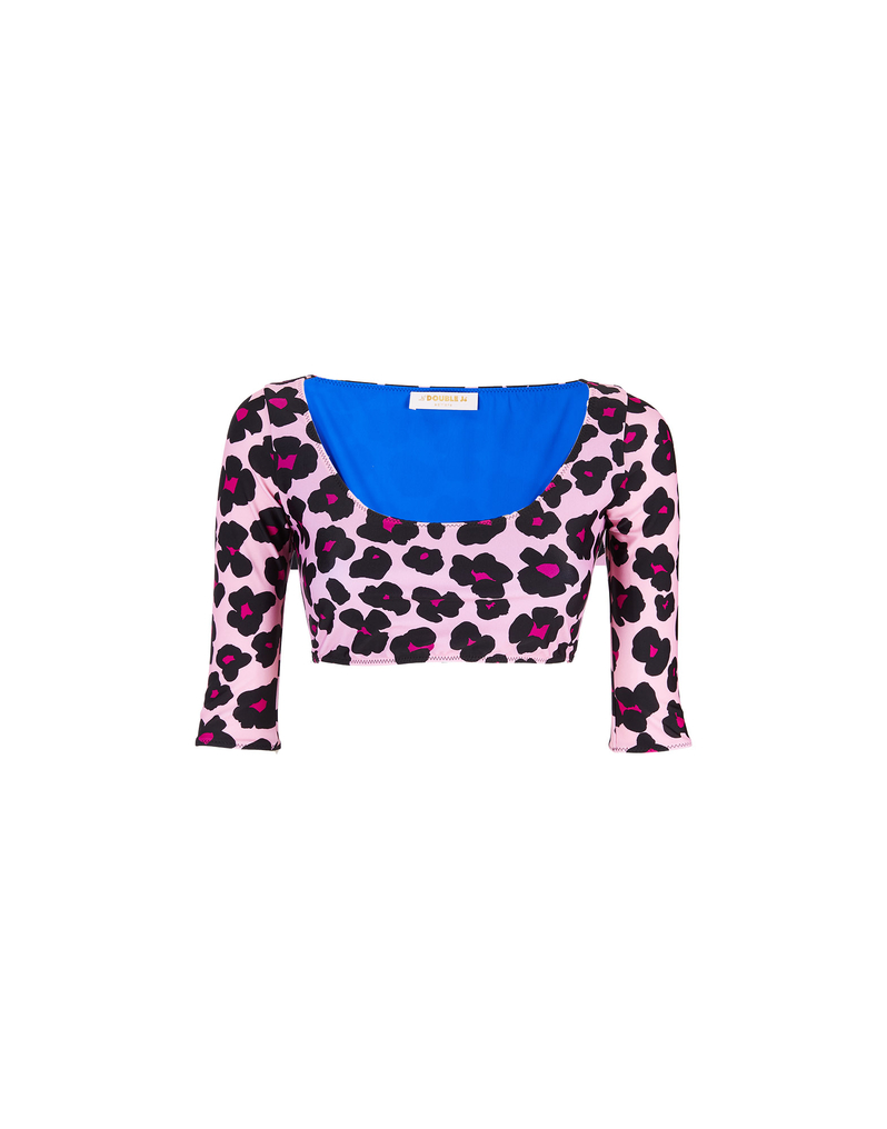 LaDoubleJ Portofino Top LaDoubleJ Portofino Top Flower Leopard Rosa SWI0015LYC001FLL0003