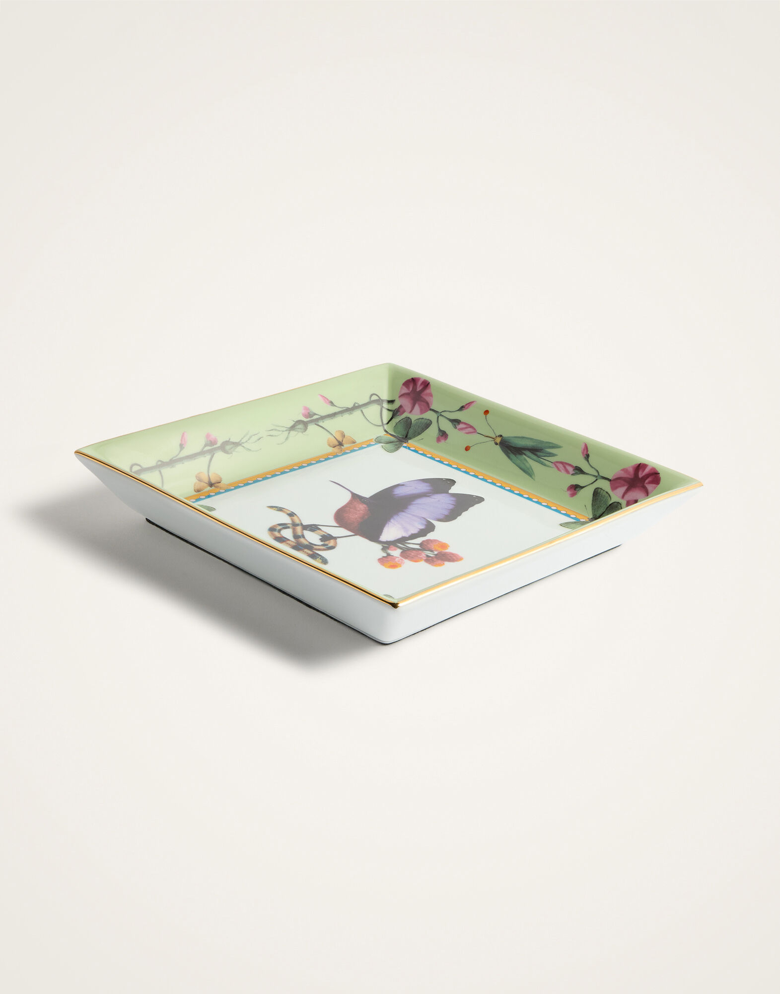 La DoubleJ Trinket Tray Butterbird Salvia TRI0007CER001BTB01GR06