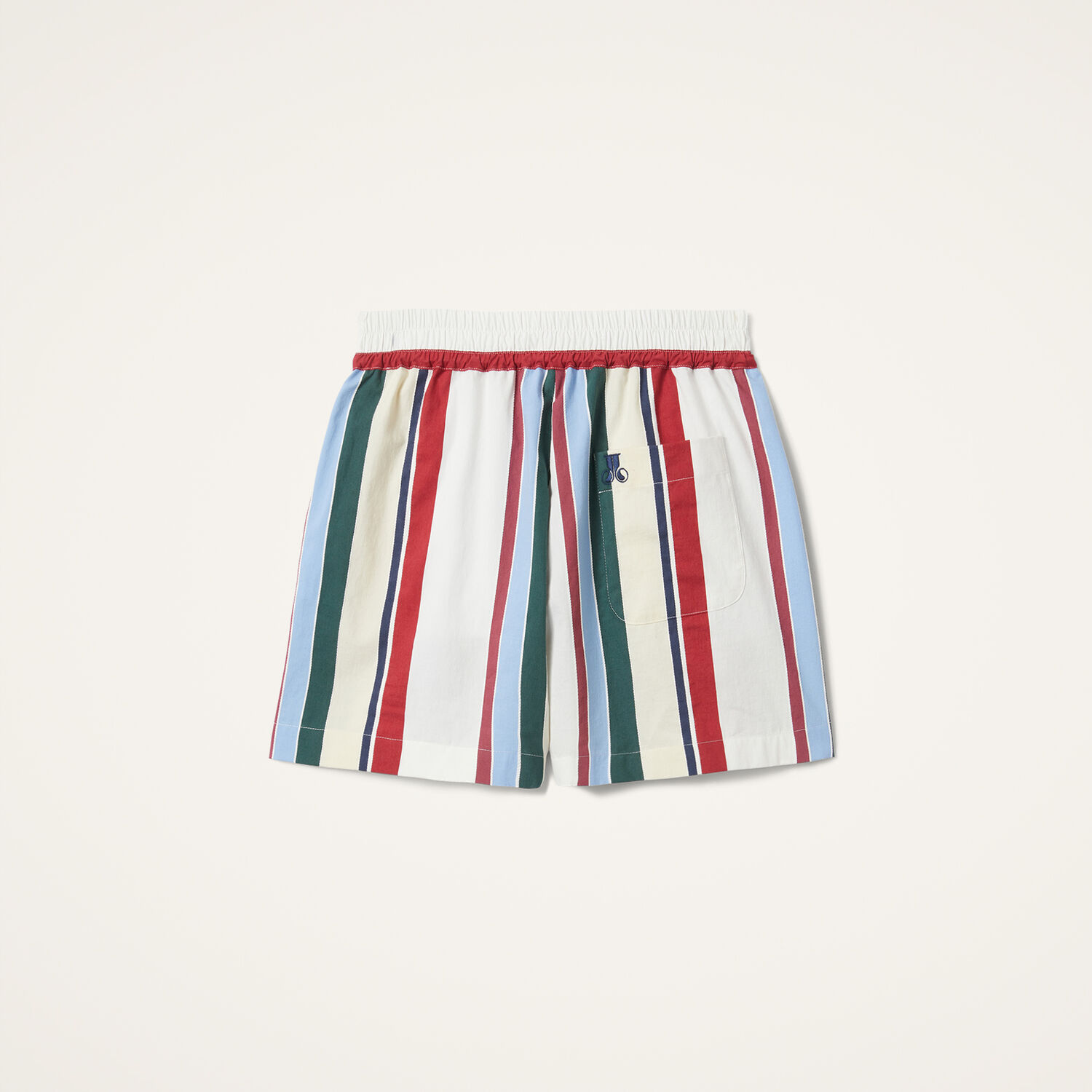 La Doublej Pull-up Shorts In Stripes Multicolor
